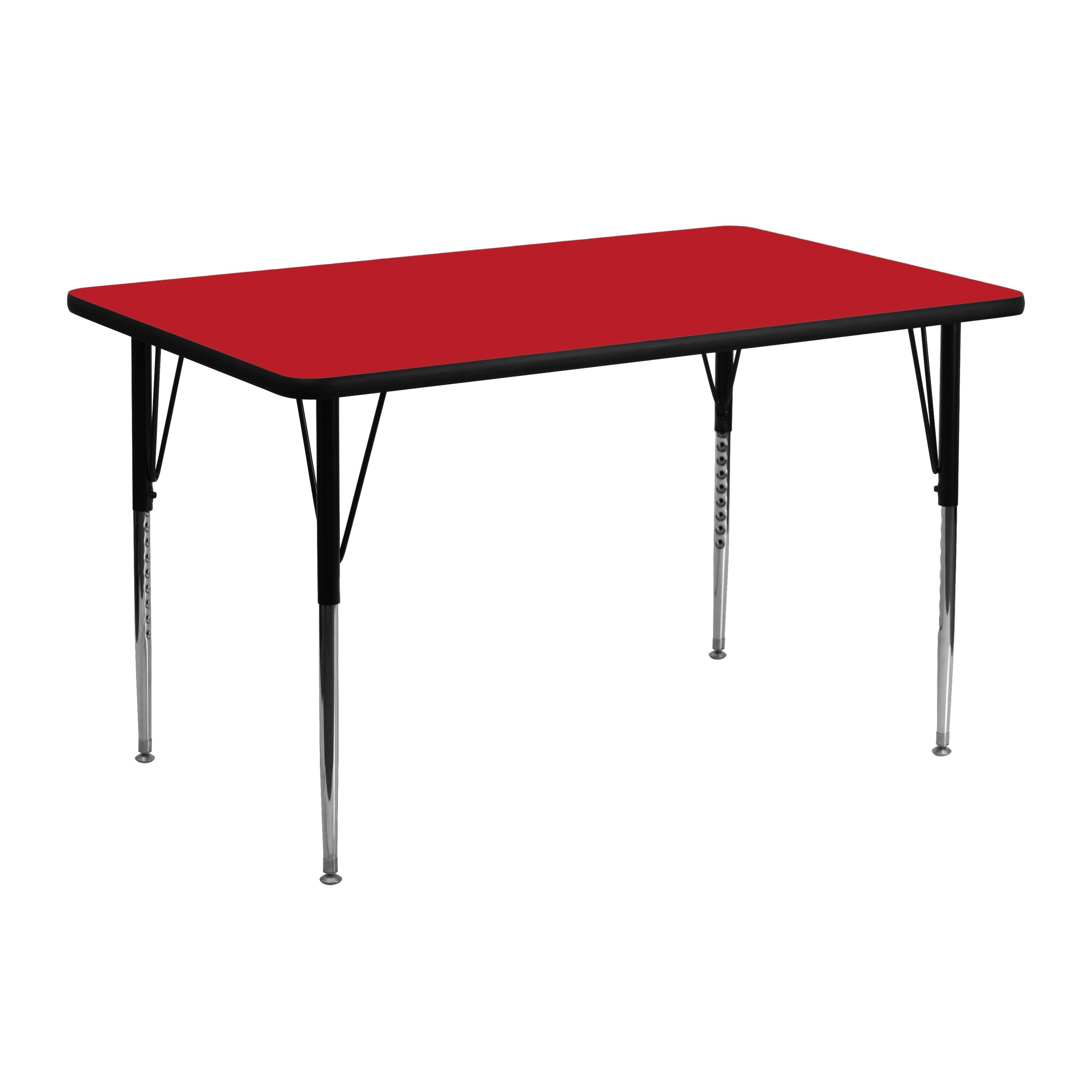 Goddard 24''W x 48''L Rectangular HP Laminate Activity Table - Adjustable Legs