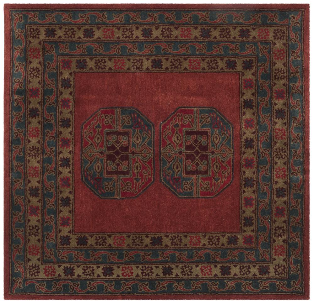 Heritage HG919 Hand Tufted Area Rug - Red - 6'x6' - Safavieh.