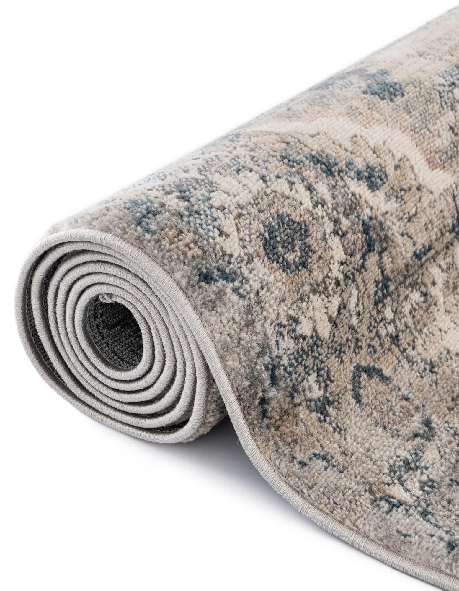 Unique Loom Portland Collection Area Rug - Canby (2'  x 8' Runner Gray/Blue)