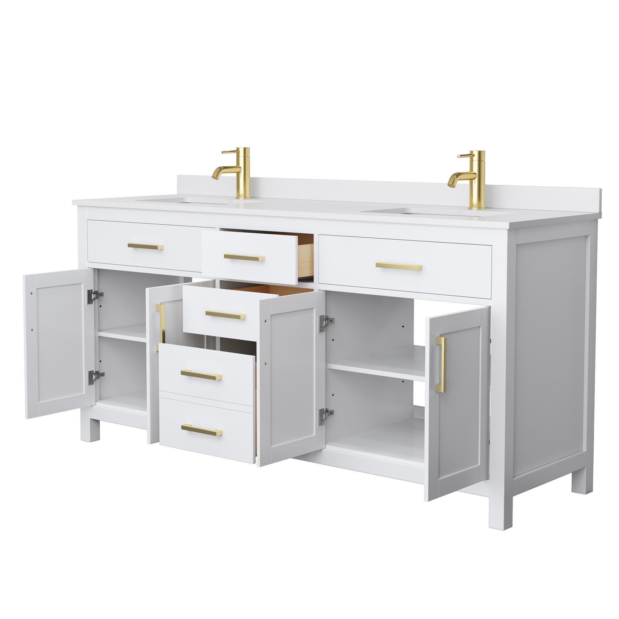 Beckett 72" Freestanding Double Bathroom Vanity with Cultured Marble Top