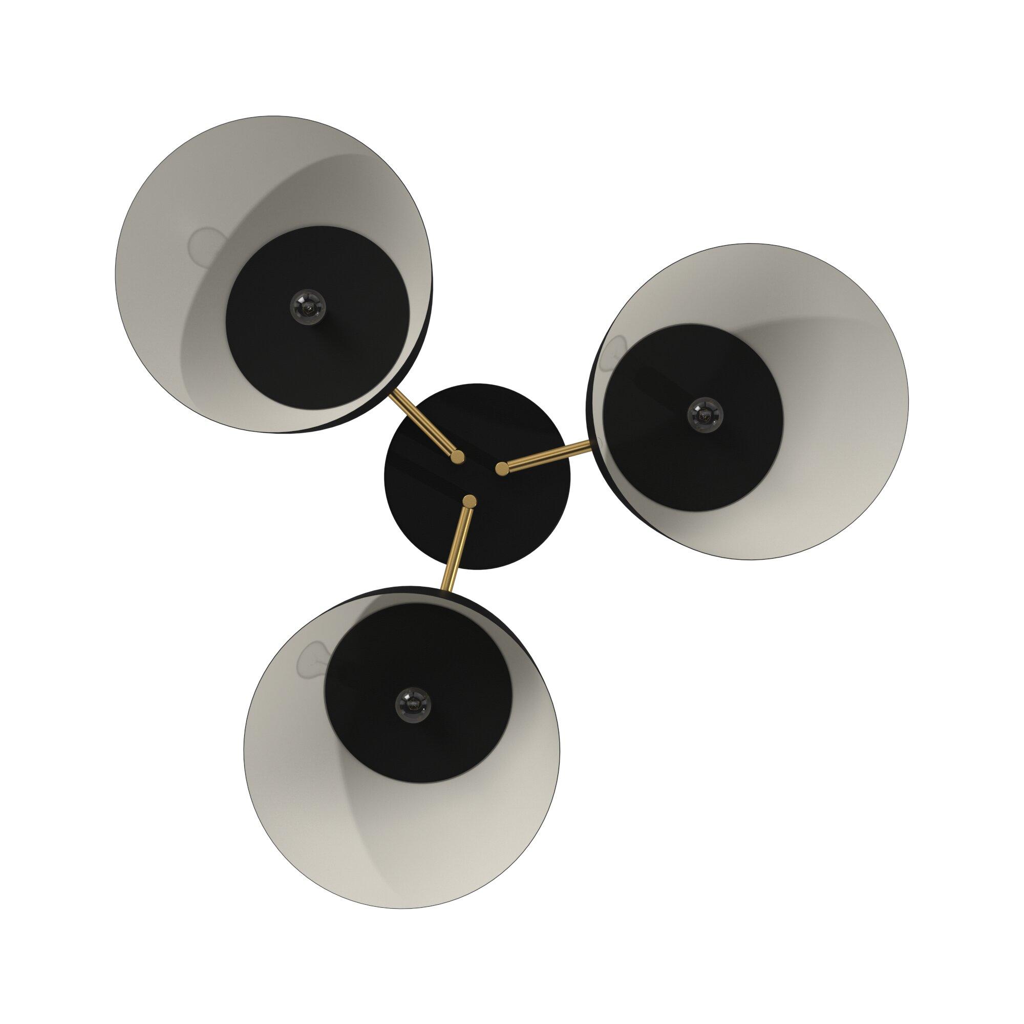 Midnight Black 3-Light Flush Mount Ceiling Fixture by Ellen DeGeneres