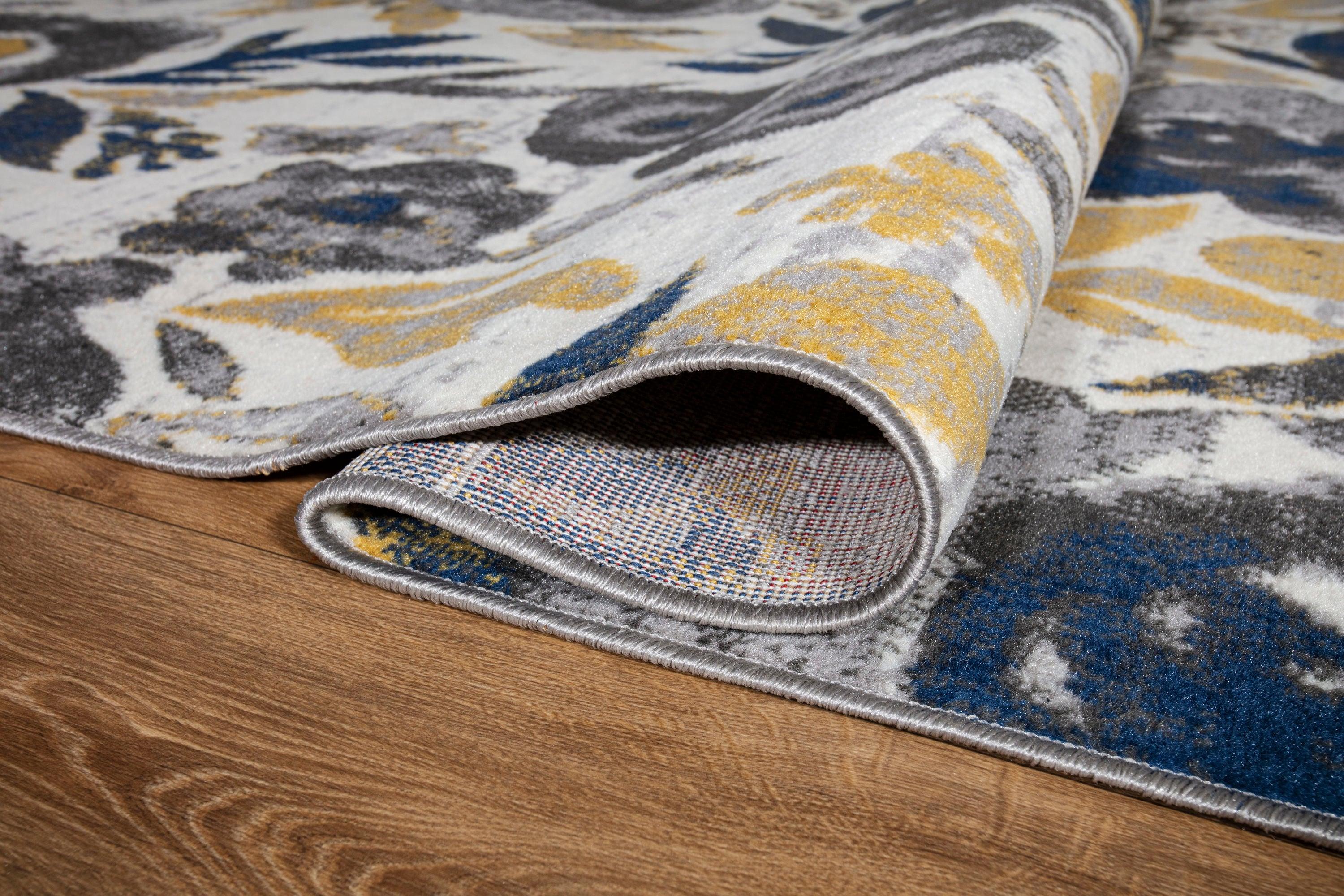 World Rug Gallery Vintage Modern Floral Area Rug - Cream 5' x 7':  Low Pile,  Stain-Resistant,  Machine Made,  Indoor Use