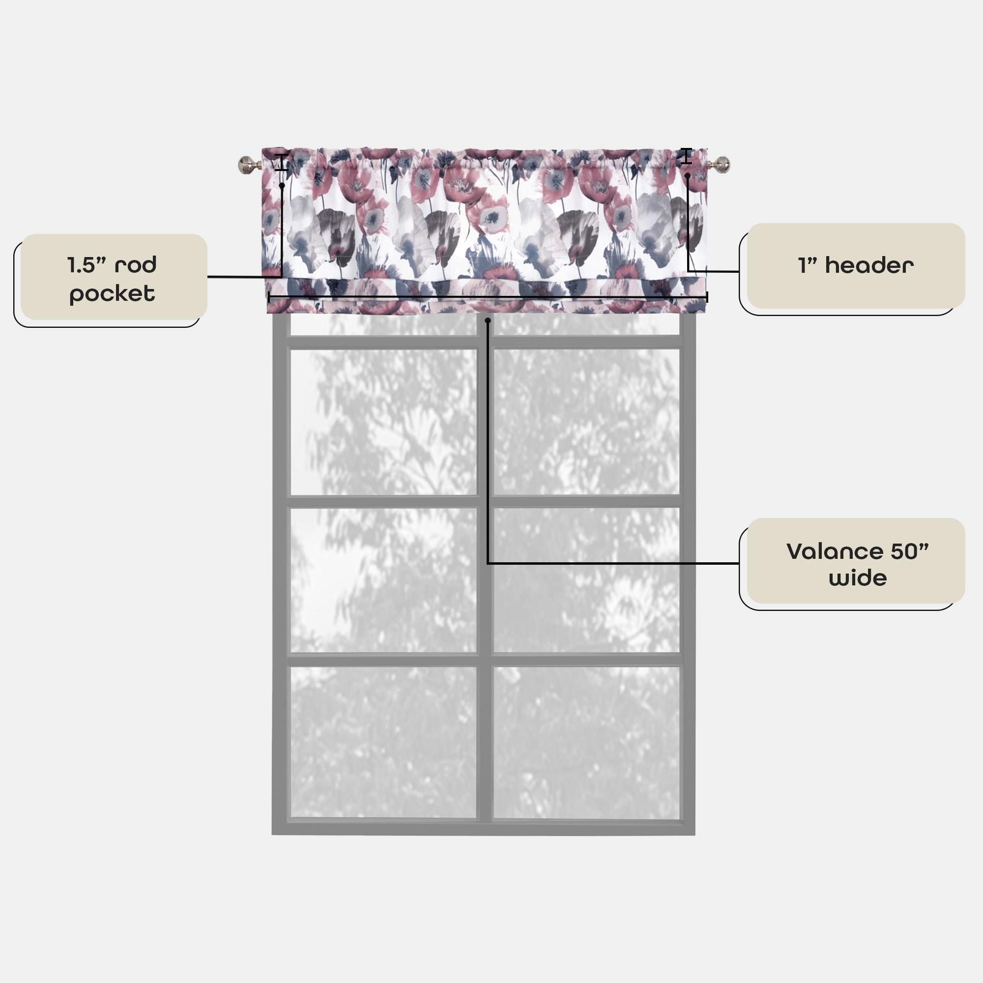 Achim Importing Co Floral Tailored 50'' W Window Valance
