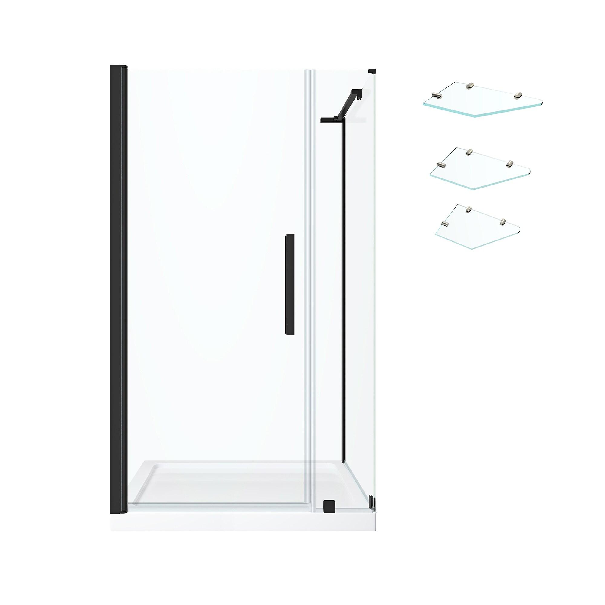 Ove Decors Endless Tampa-Pro 35" W x 72" H Corner Frameless Shower Kit, Door, Panel TP0142300