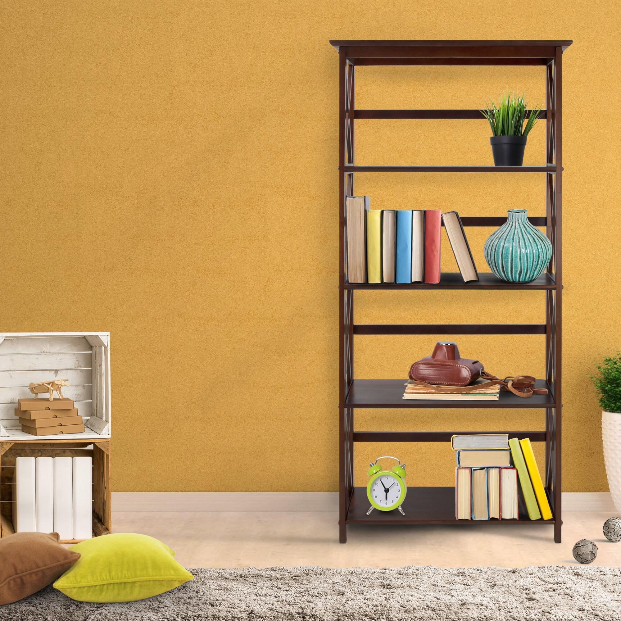 Casual Home Montego Shelf Bookcase-Color:Espresso,Size:5-Shelf