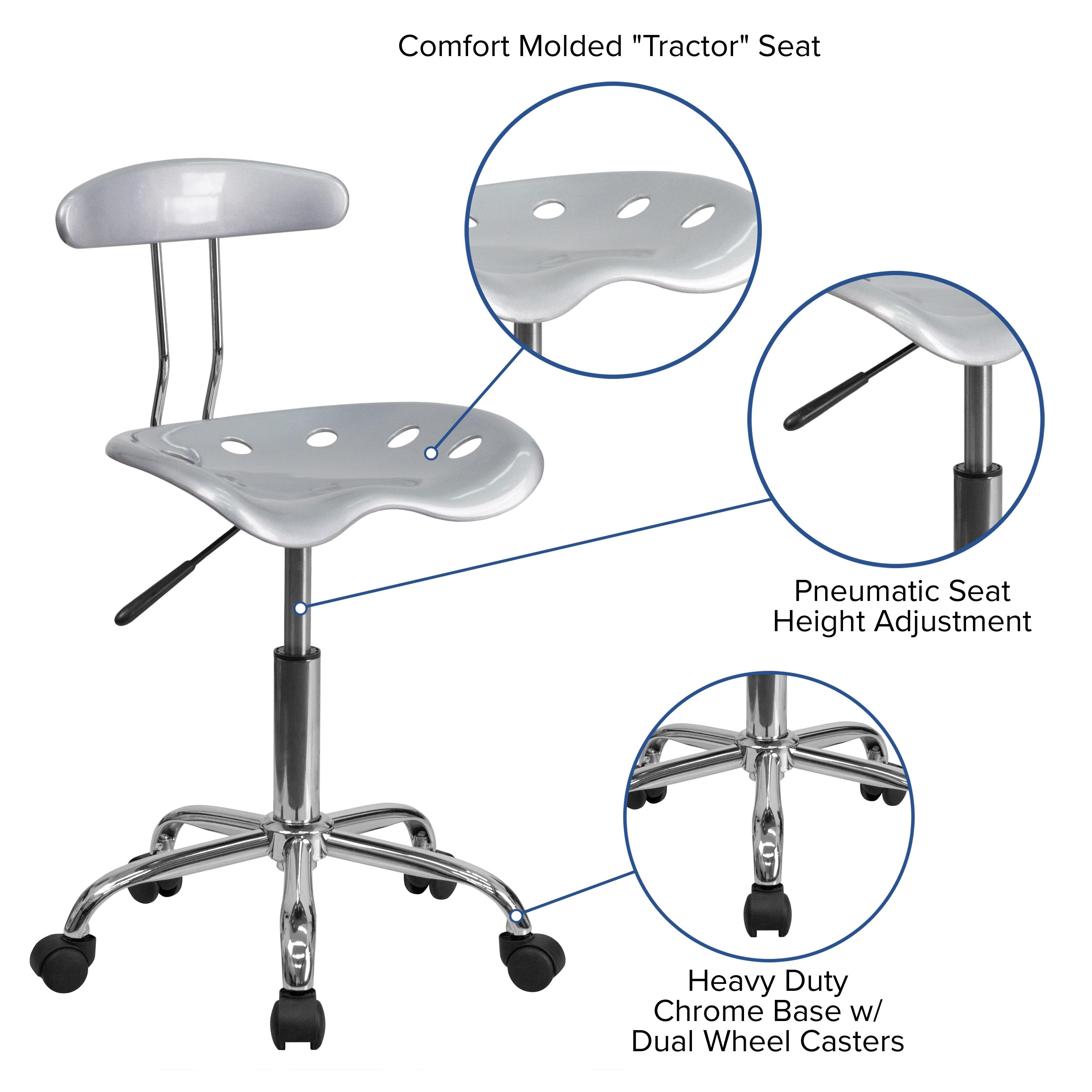 Flash Furniture Bonavant Adjustable Swivel Chair for Desk and Office with Tractor Seat