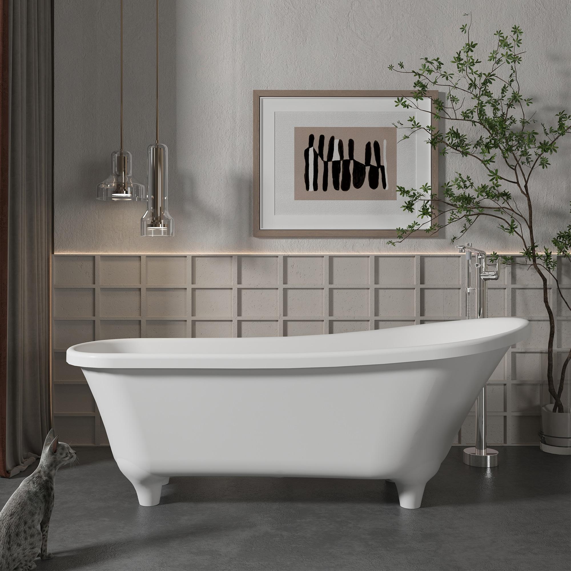 Chrome Freestanding Bathtub Faucet with Hand Shower