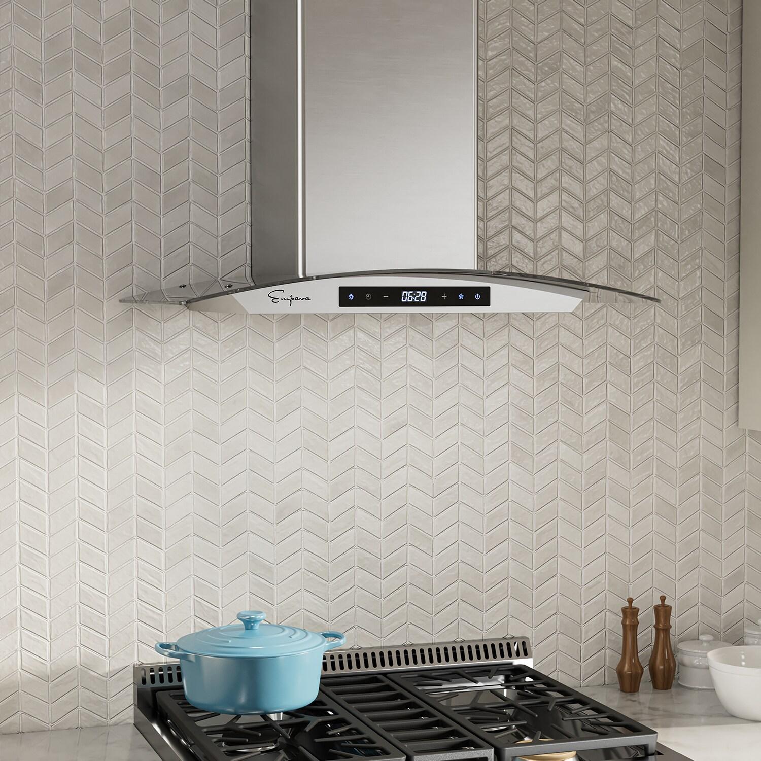 Empava 30" Metal 400 CFM Ducted (Vented) Island Range Hood with Baffle Filter