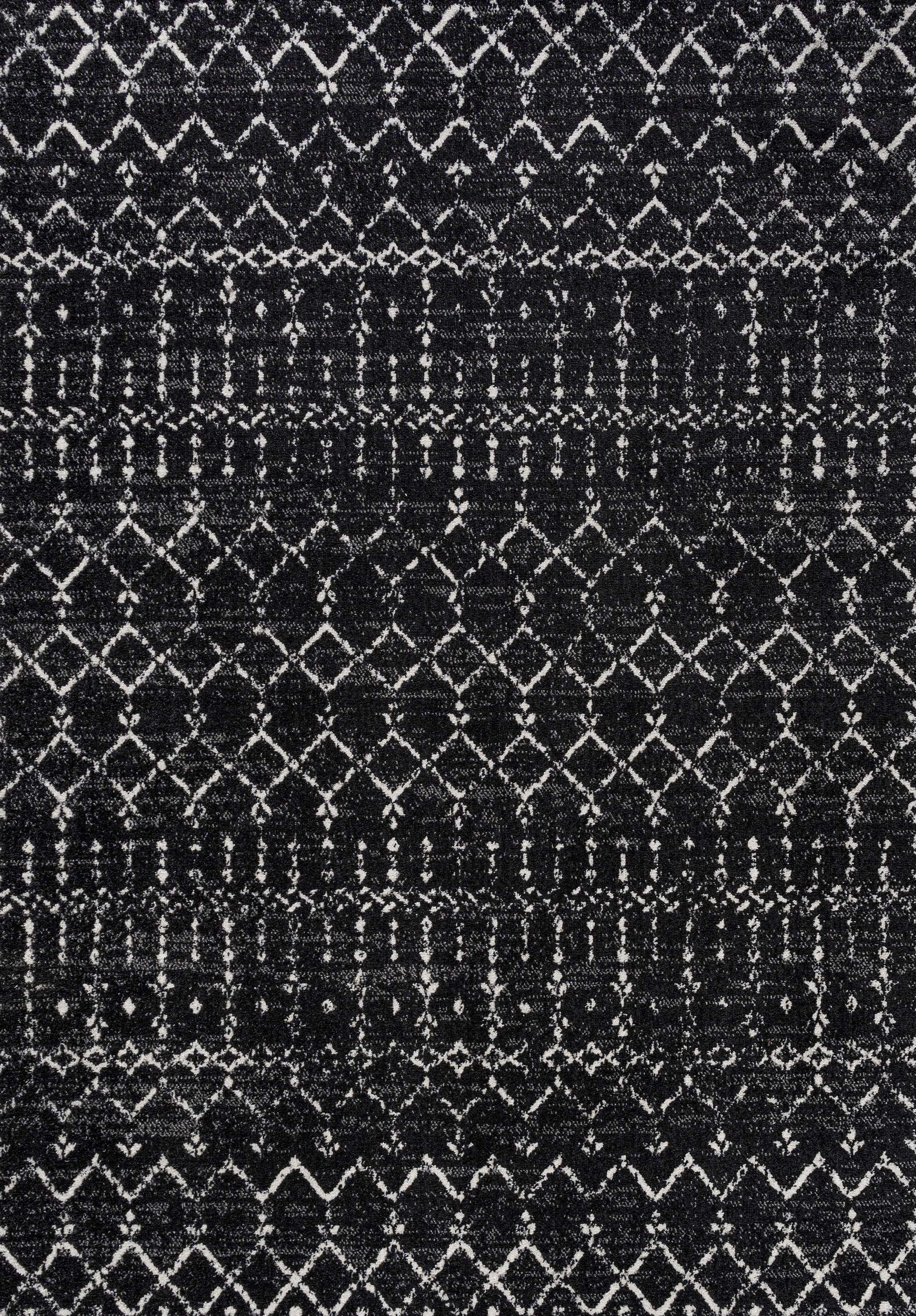 JONATHAN Y Moroccan HYPE Boho Vintage Diamond Black/Ivory 3 ft. x 5 ft. Area Rug