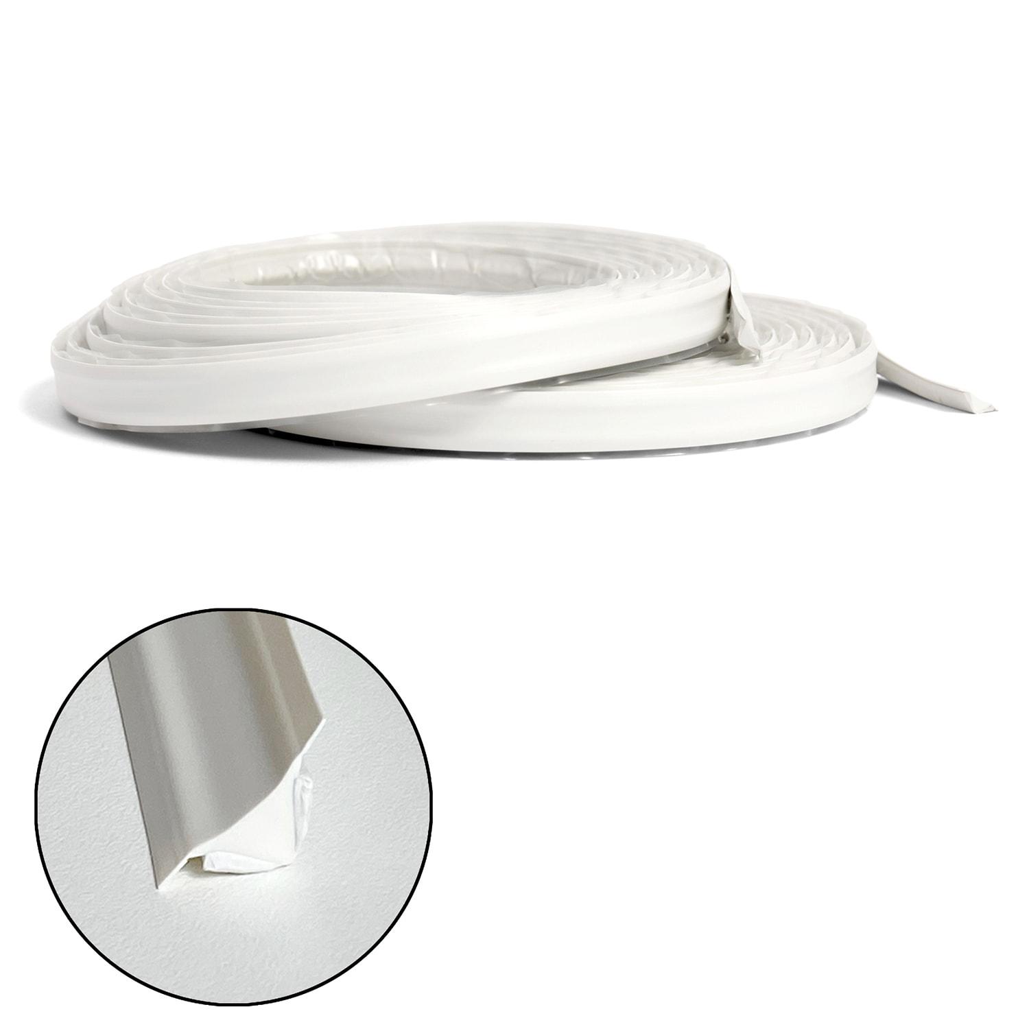 1/2 in. x 10 ft. White PVC Inside Corner Self-adhesive Flexible Caulk and Trim Molding (2-Pack)