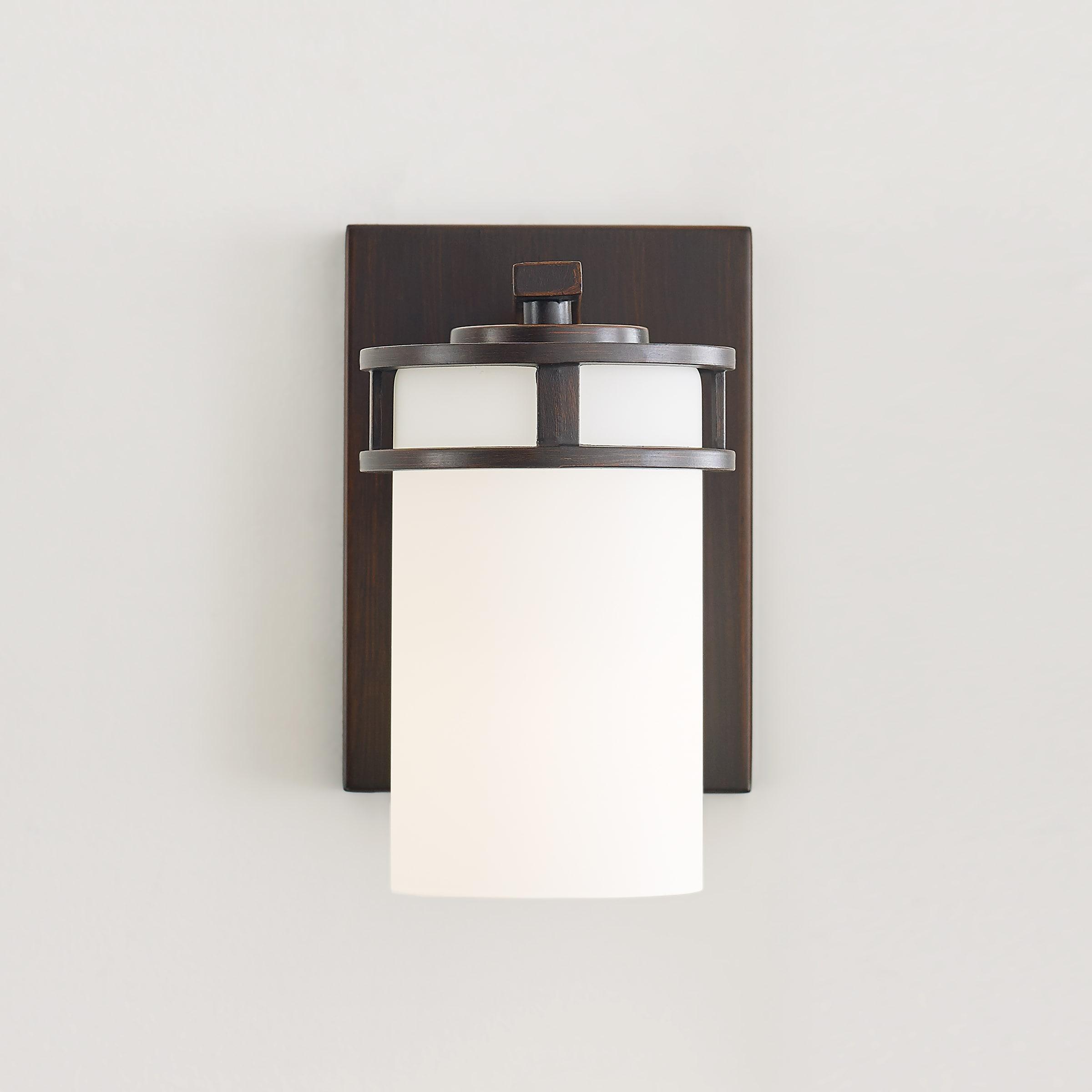 Generation Lighting 1-Light Robie Bath Fixture Wall Lamp Bronze 4121601-710, Bathroom Light Fixture for Home Decor, Vanity Light Fixture Uses A19 Standard or LED Light Bulbs