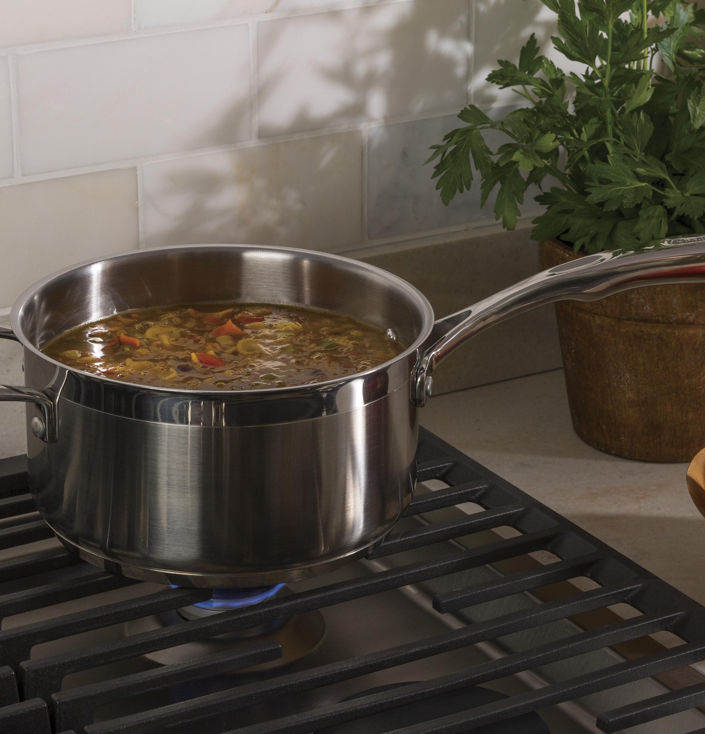 GE Appliances GE Appliances 36" Gas 5 Burner Cooktop with Dual Size Power Burner JGP5036SLSS