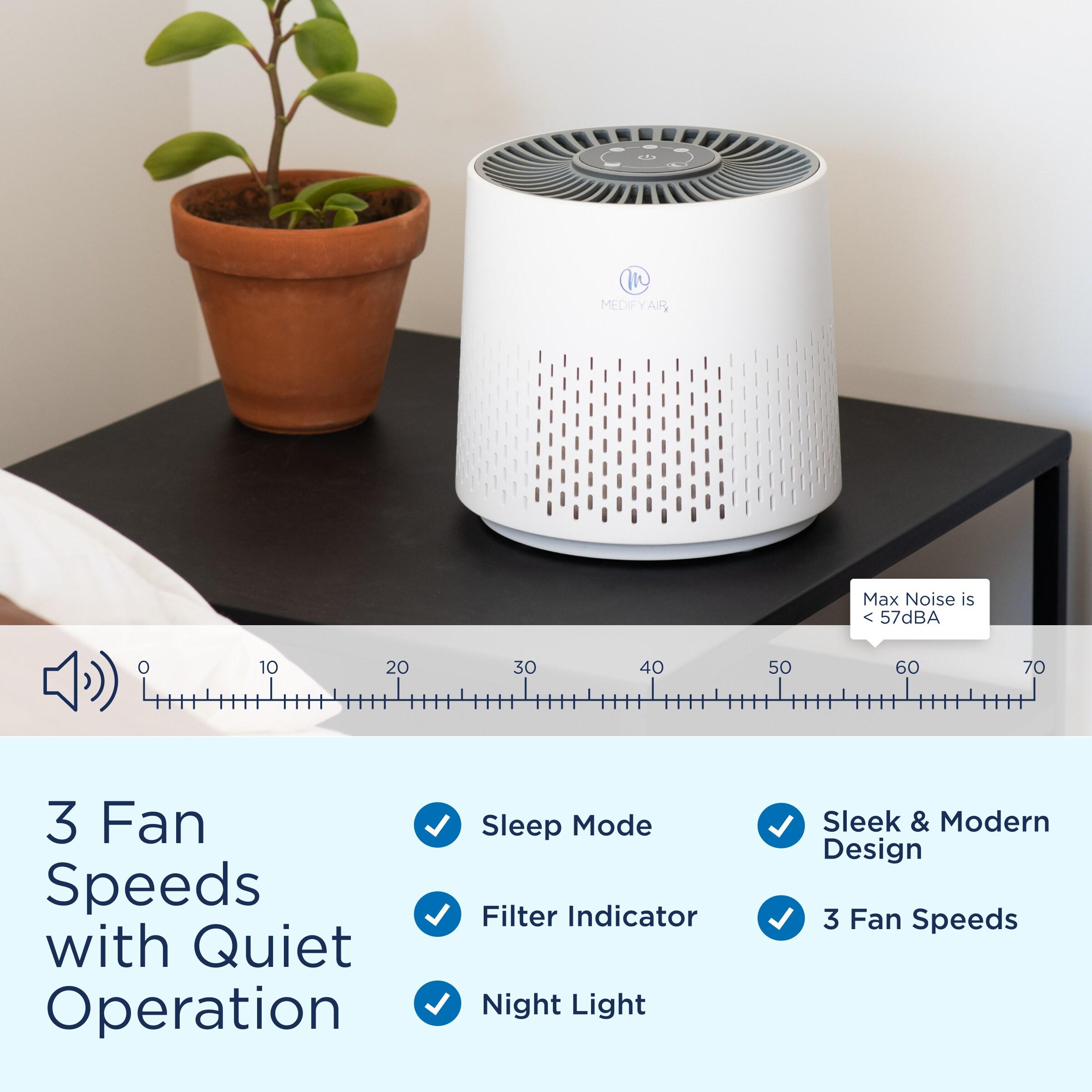 Medify Air White MA-12 PRO Air Purifier w/ HEPA Filters I Smoke Dust Pet Odors I 3 in 1 with Pre-filter HEPA H14 & Activated Carbon I Removal of 0.1 to 0.3 microns I 405 Sq ft Coverage I 1-Pack