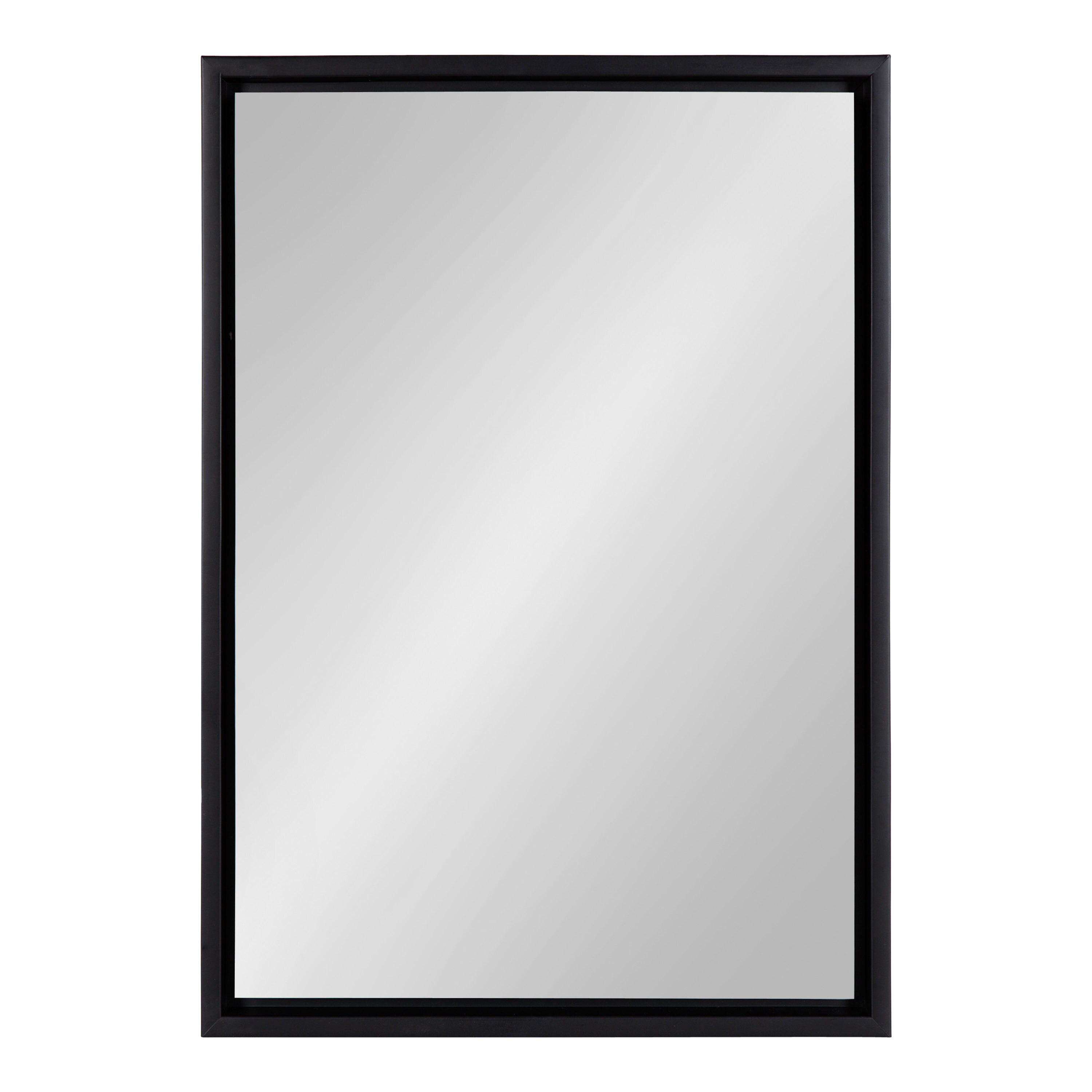 18" x 24" Evans Rectangle Wall Mirror Black - Kate & Laurel: Modern Vanity Decor, Wall Mount