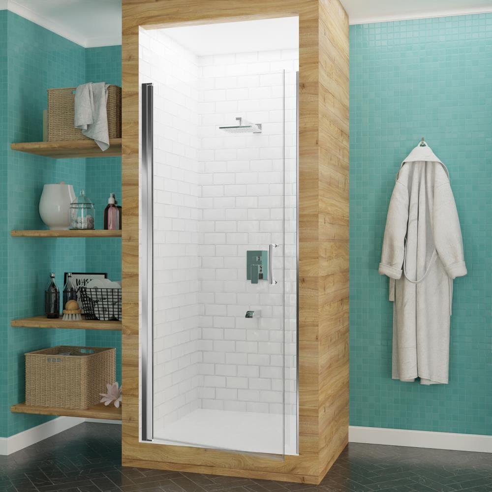 Lancer Series 29" W x 72" H Hinged Semi-Frameless Shower Door