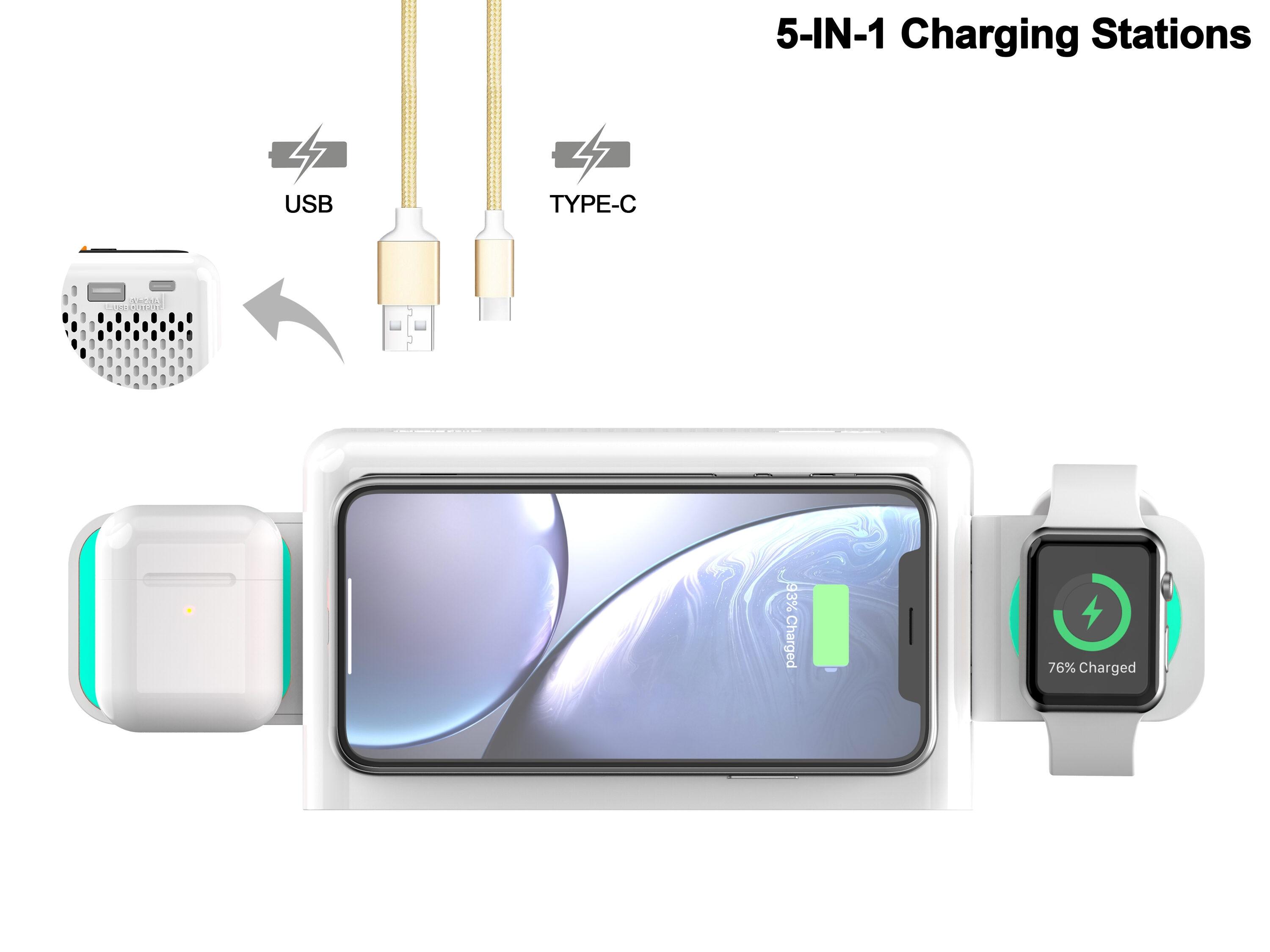 Emerson SmartSet Multiple Wireless Charging, Dual Alarm Clock Radio, Bluetooth Speaker, USB Charger, Cyan Night LED and 1.4” Display, ER100501