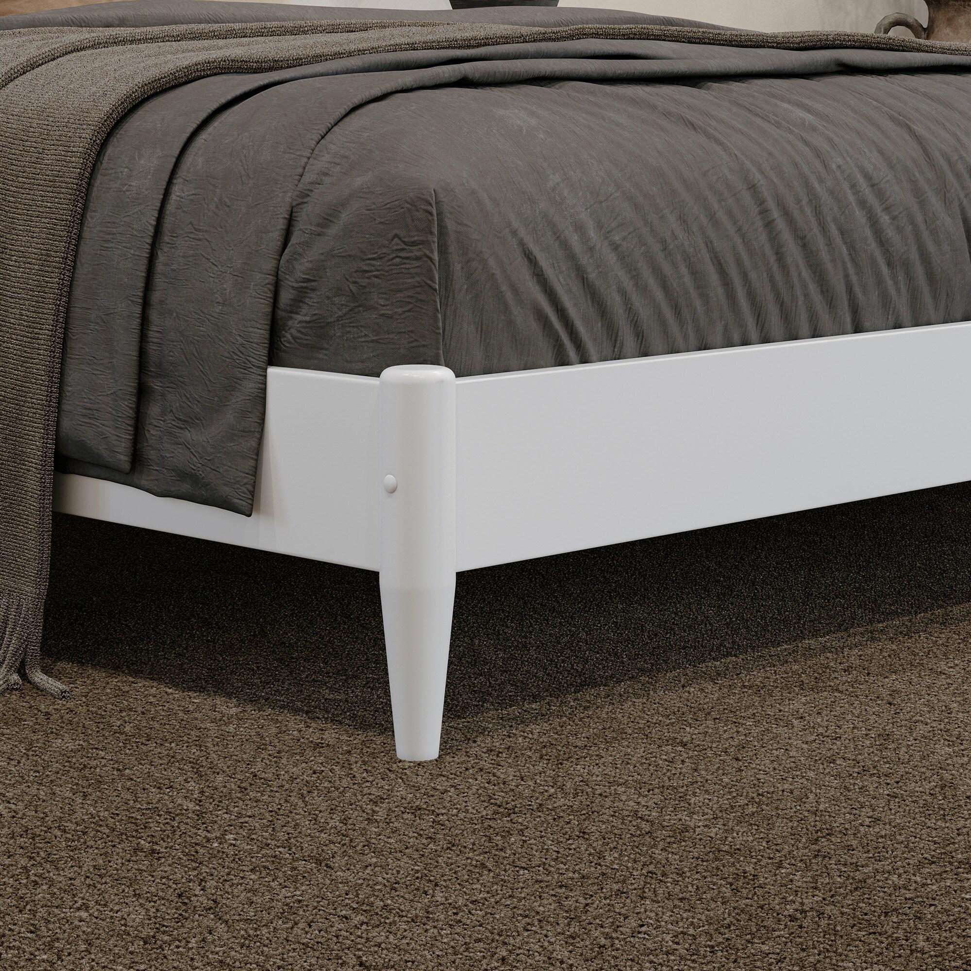AFI Florence Queen Solid Wood Low Profile Platform Bed, White