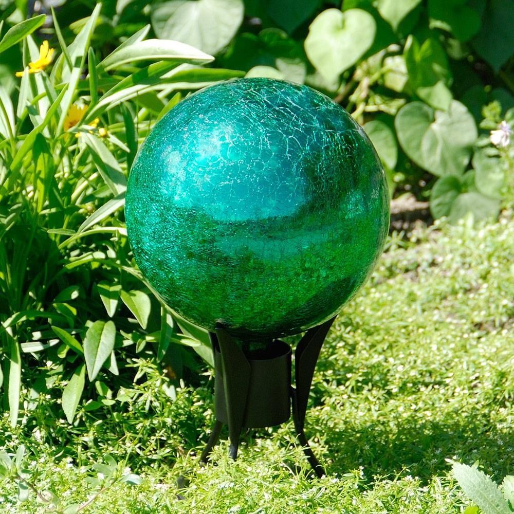 Achla Designs 10 Inch Gazing Glass Globe Garden Ornament, Emerald Green