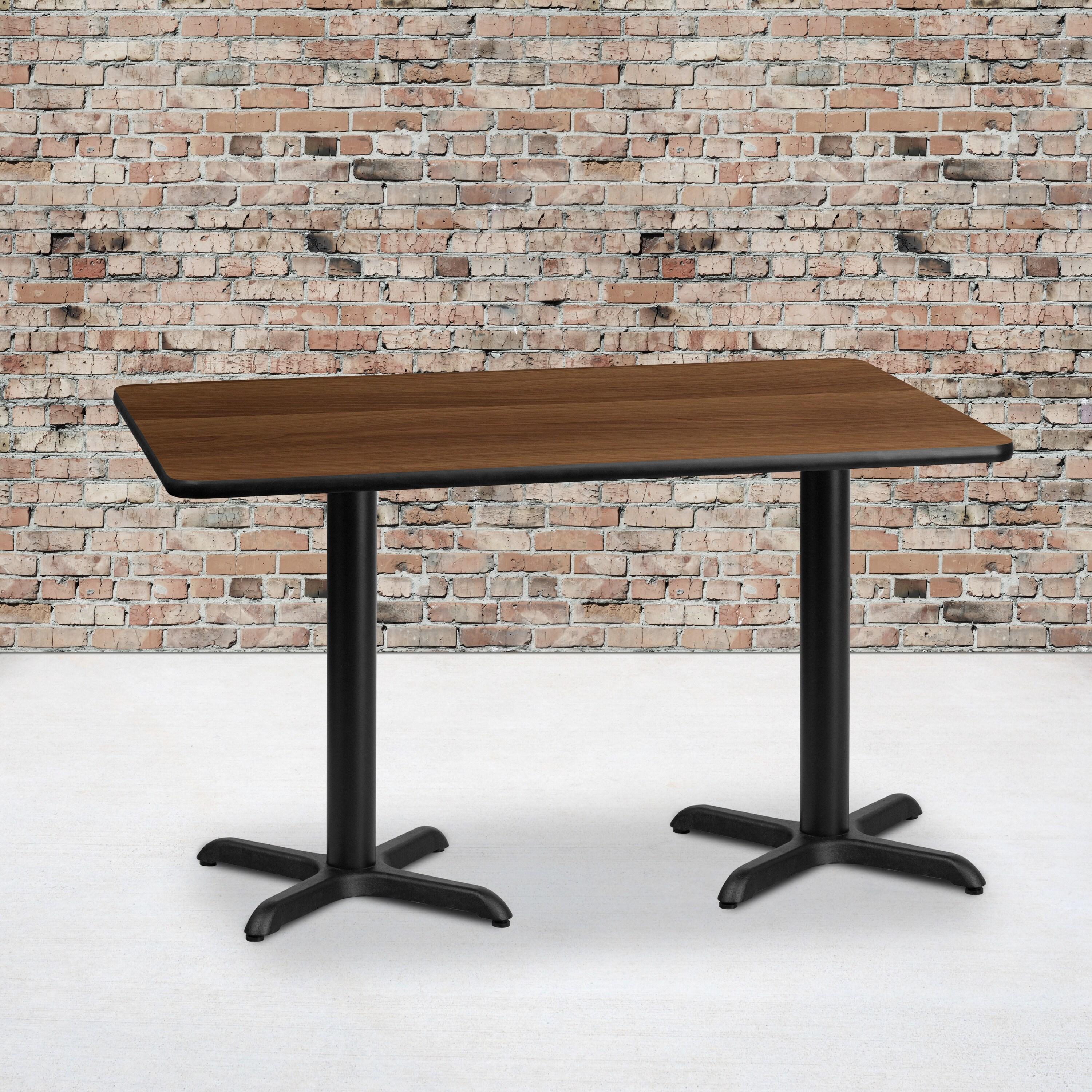 Ebern Designs Jacobsen 30'' x 60'' Rectangular Laminate Table Top with 22'' x 22'' Table Height Bases