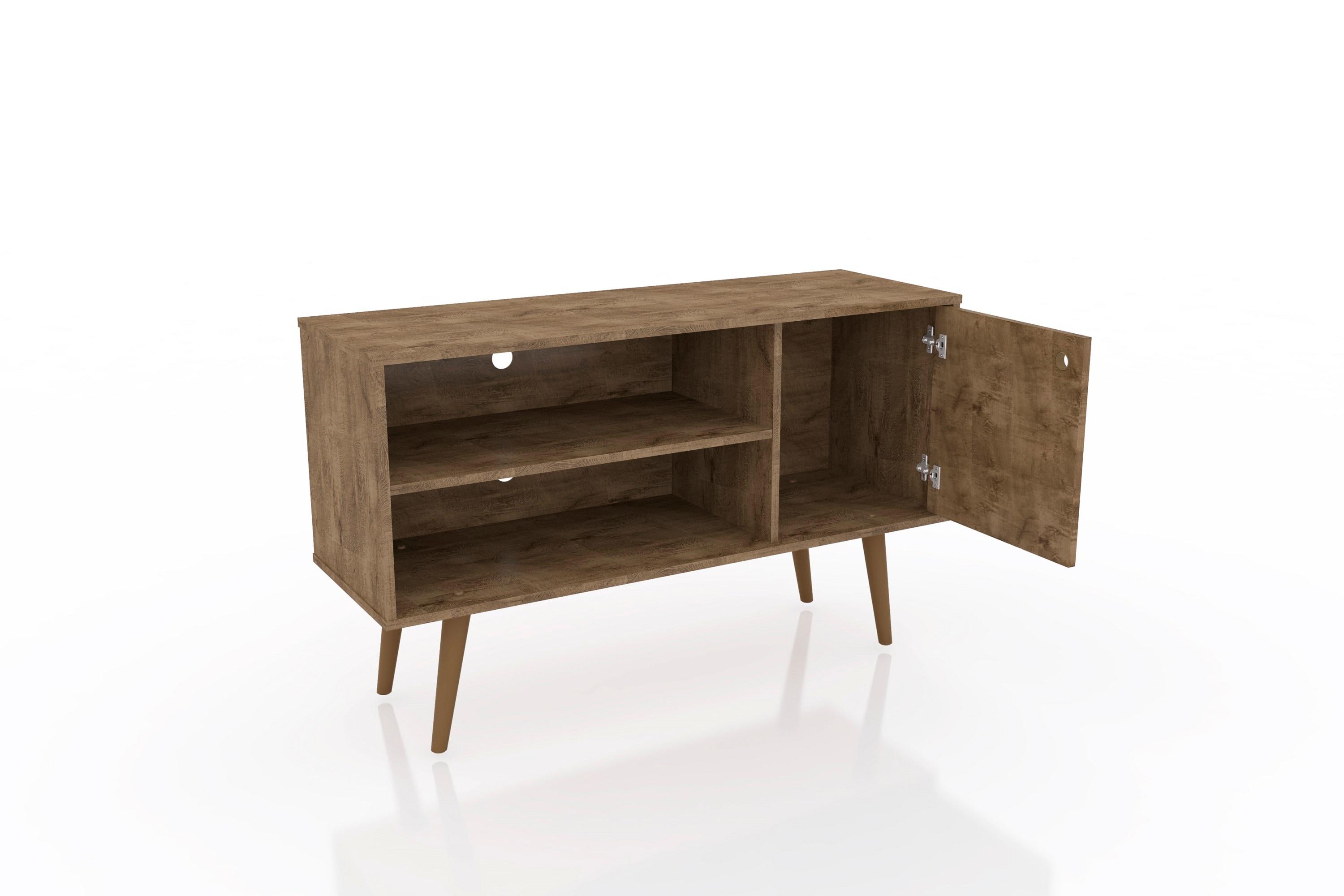 Liberty 42.52" Mid-Century Modern TV Stand with 2 Shelves and 1 Door