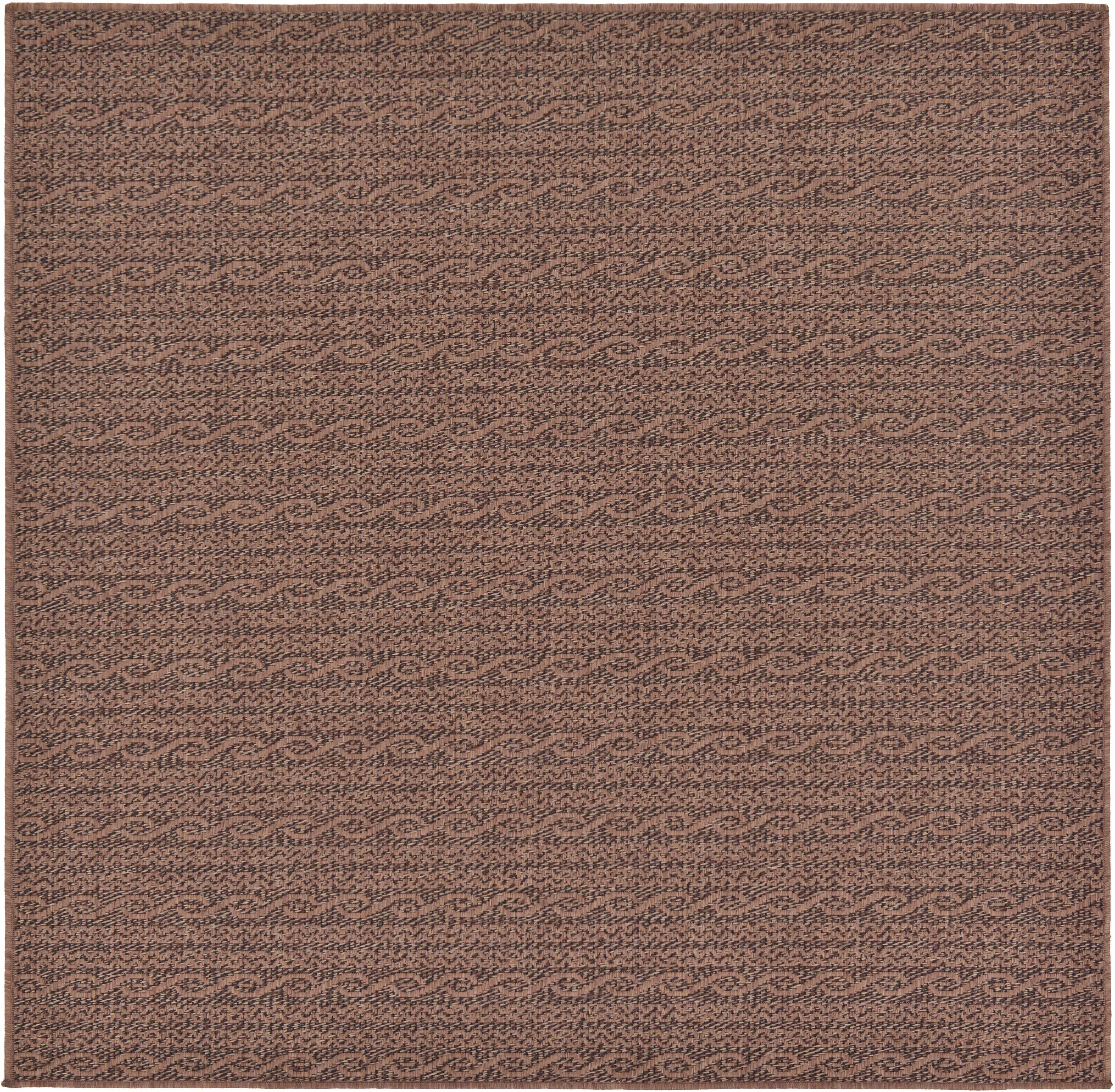 Unique Loom 6' 1 x 6' 1 Square Brown Outdoor Modern Links Area Rug