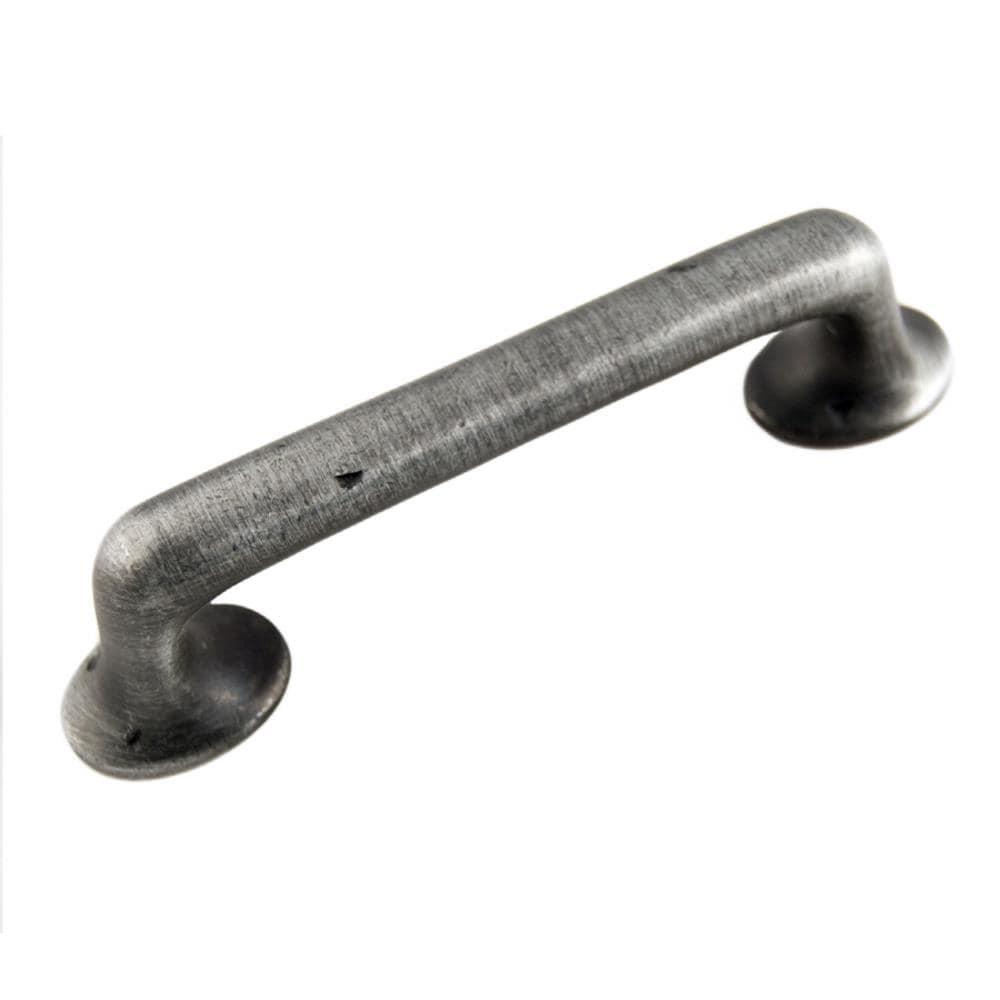 RK International 4-in Center to Center Distressed Nickel Cylindrical Bar Drawer Pull