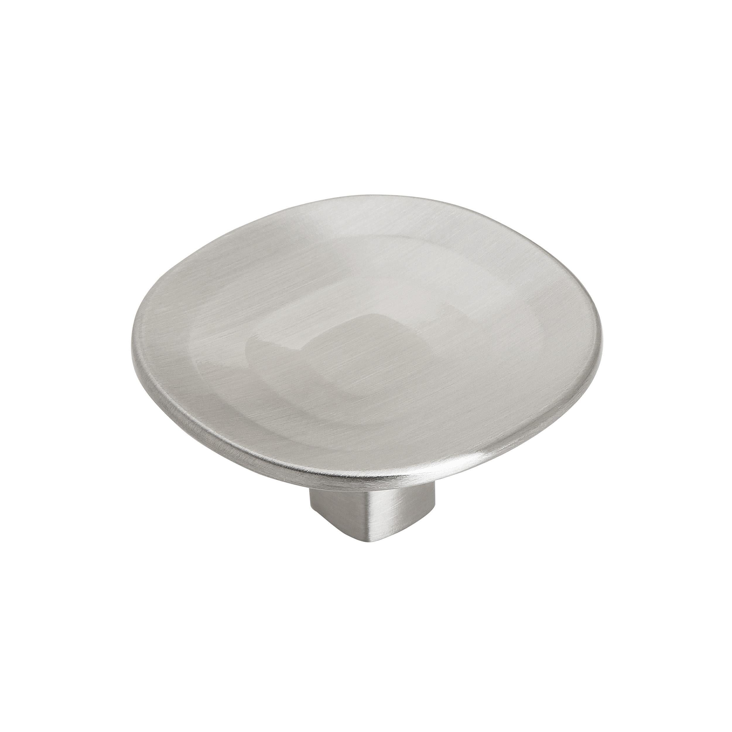 Brushed Nickel Modern Finger Cabinet Knob with Mounting Hardware