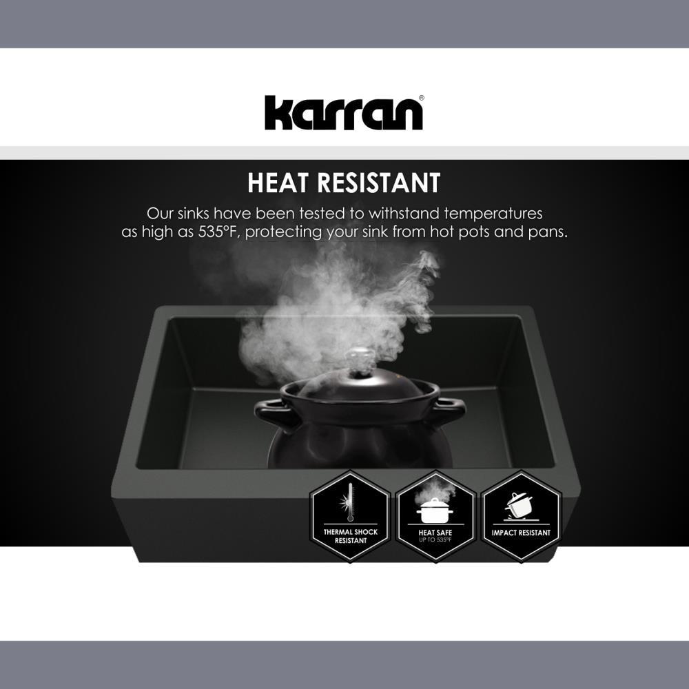 Karran Retrofit Farmhouse Apron Front Quartz Composite 34'' X 21-1/4'' 50/50 Double Bowl Kitchen Sink