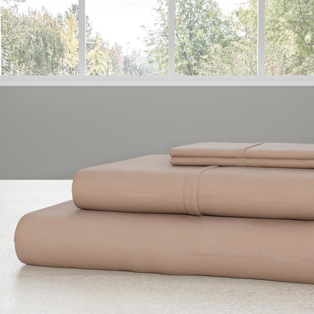 Hastings Home 4-pc Brushed Microfiber Sheet Set - Queen, Taupe