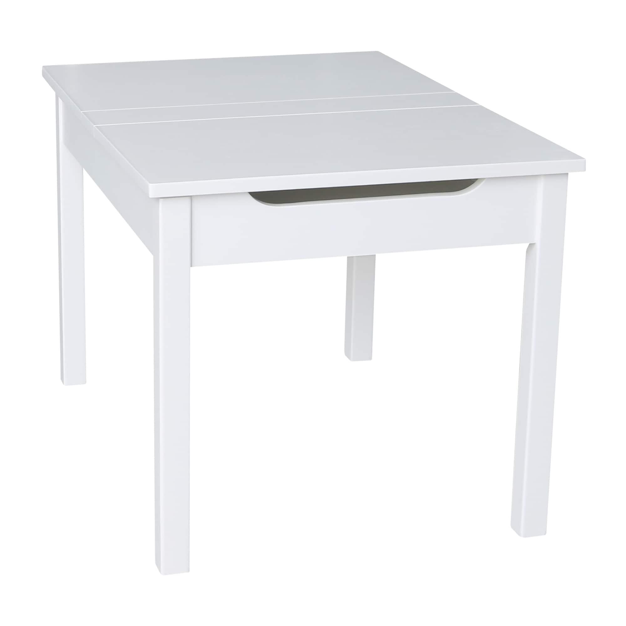 International Concepts Table With Lift Up Top For Storage, White