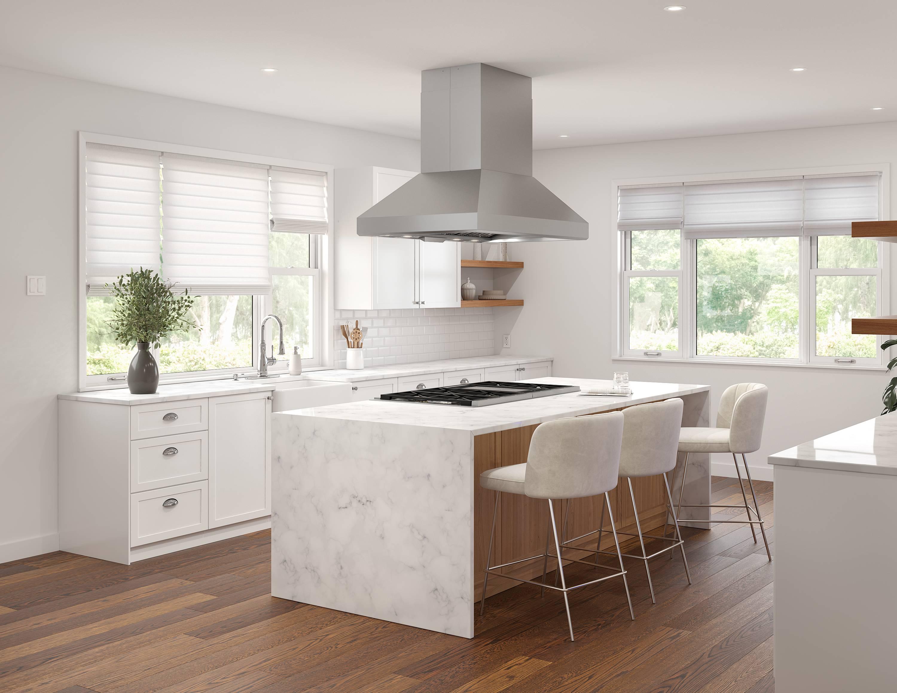 Zephyr Zephyr Titan 42 in. 750 CFM Island Mount Range Hood with LED Light in Stainless Steel AK7742BS