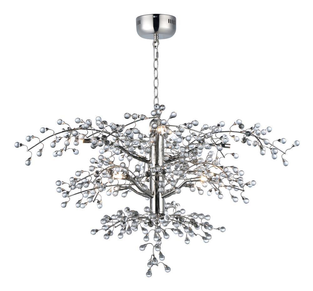 Elegant Polished Nickel 8-Light LED Chandelier with Clear Glass