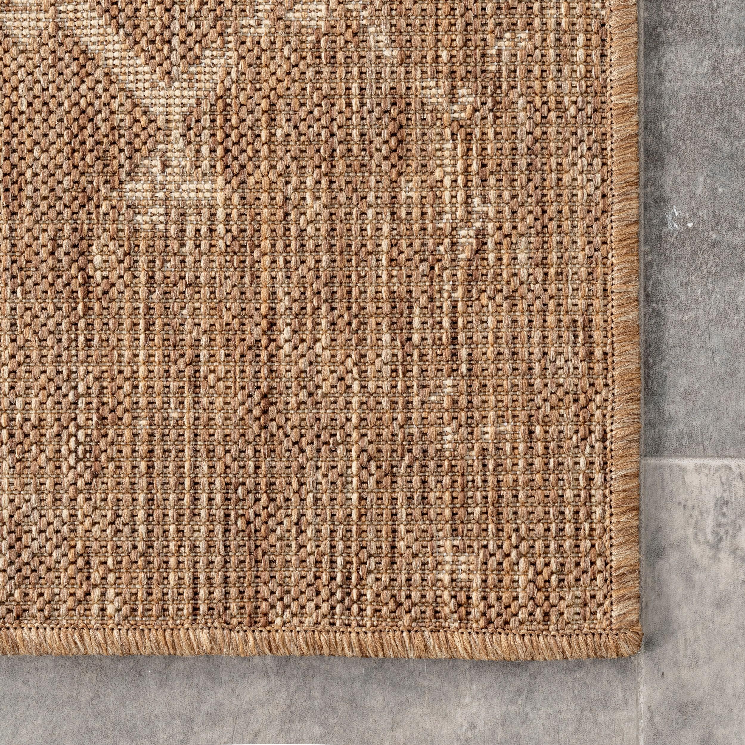 Nuloom Grayson Trellis 5x8 Indoor/Outdoor Area Rug for Living Room Patio Deck Front Porch Kitchen, Brown/Ivory