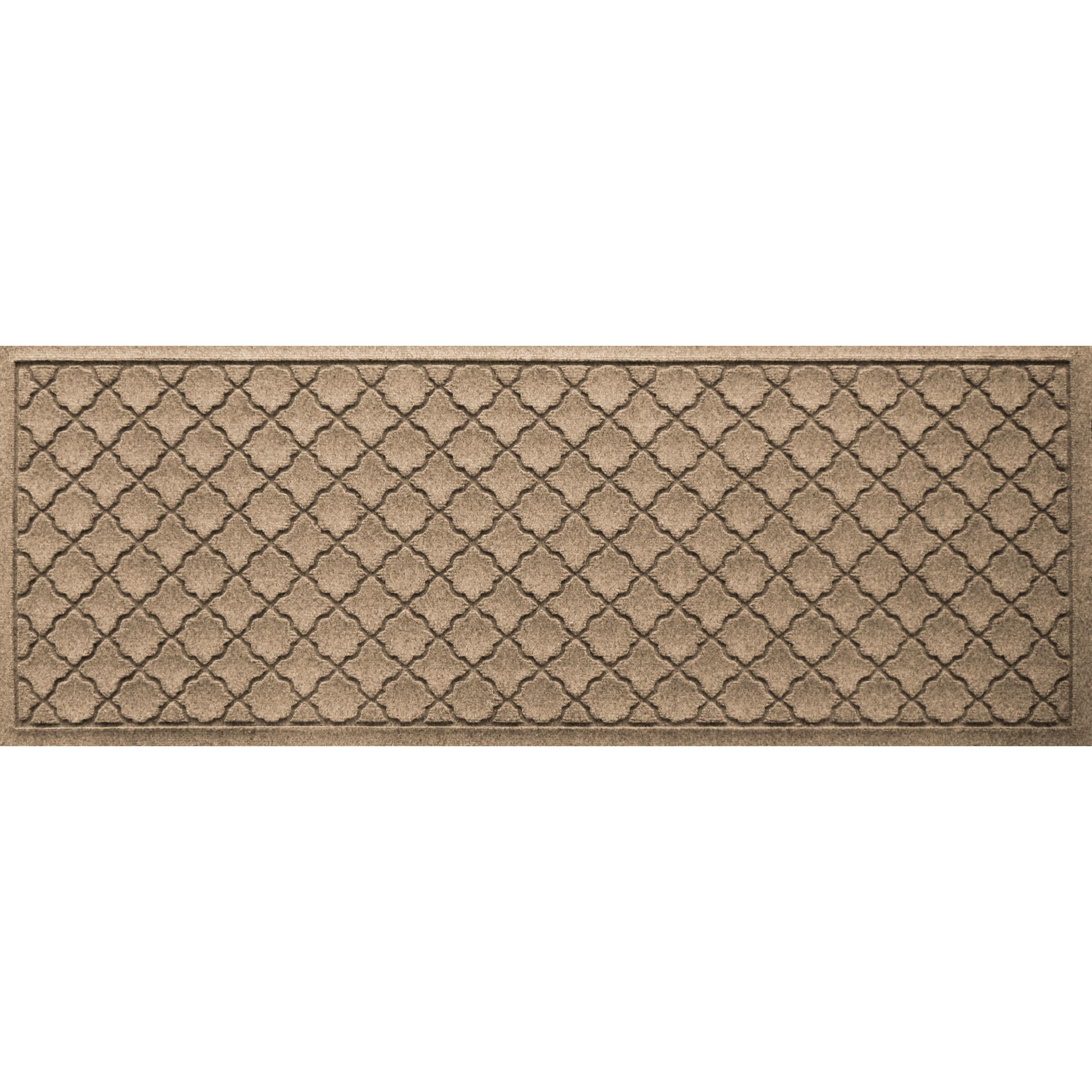 Camel Geometric Non-slip Synthetic 22" x 60" Floor Mat