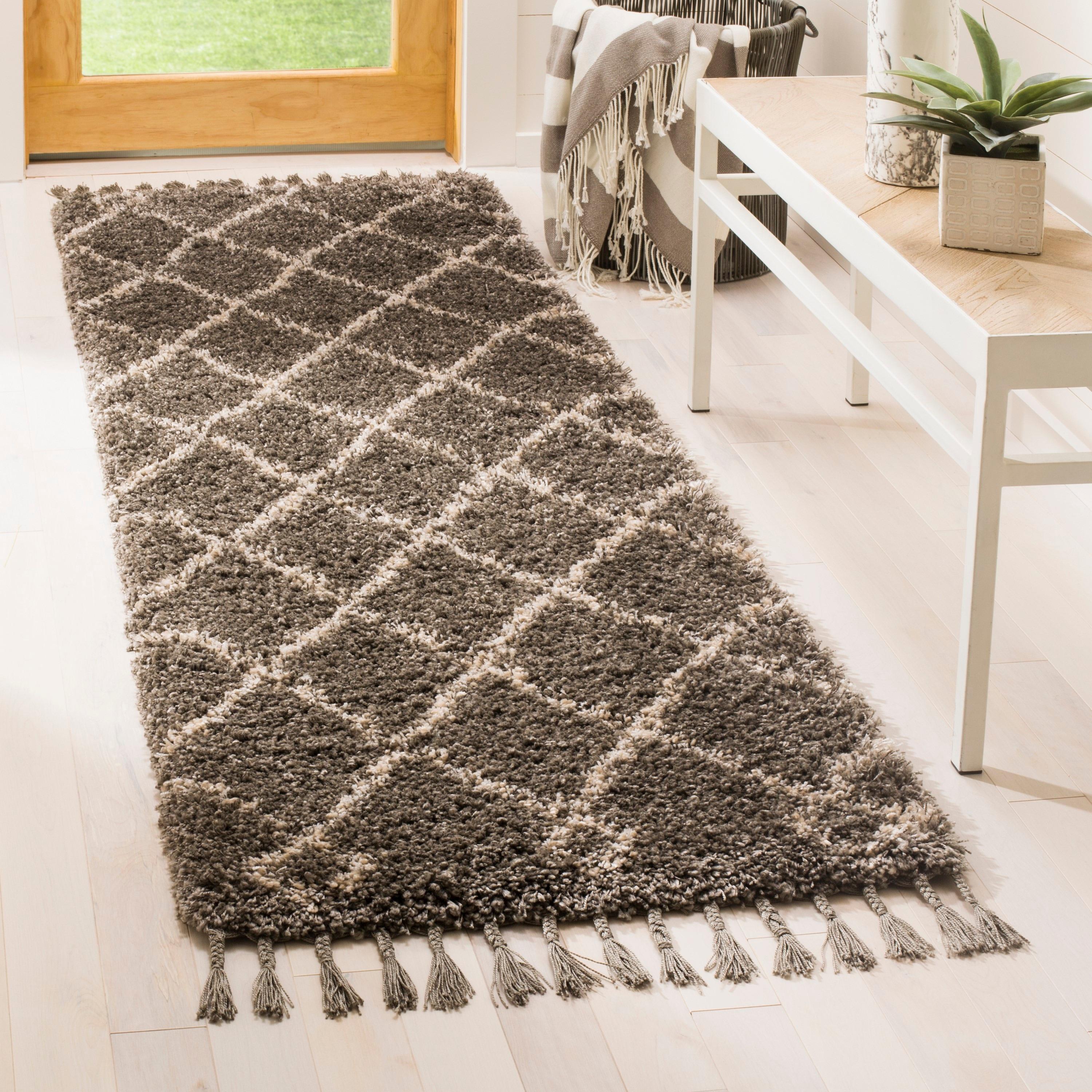 Safavieh Moroccan Fringe Shag Rug Collection Geometric Glam Runner Rug
