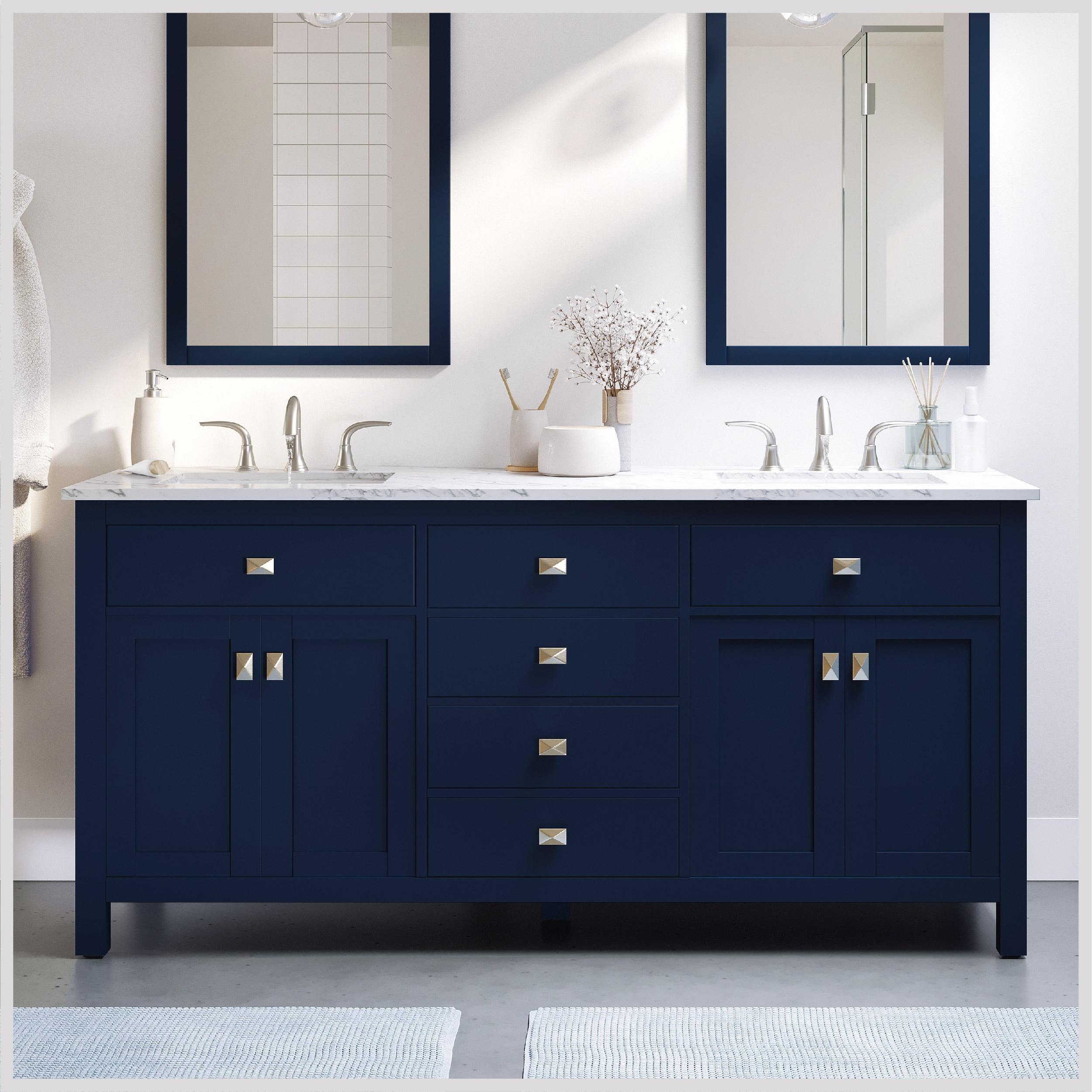 Lark Manor™ Odilion 60'' Double Bathroom Vanity with Engineered Top