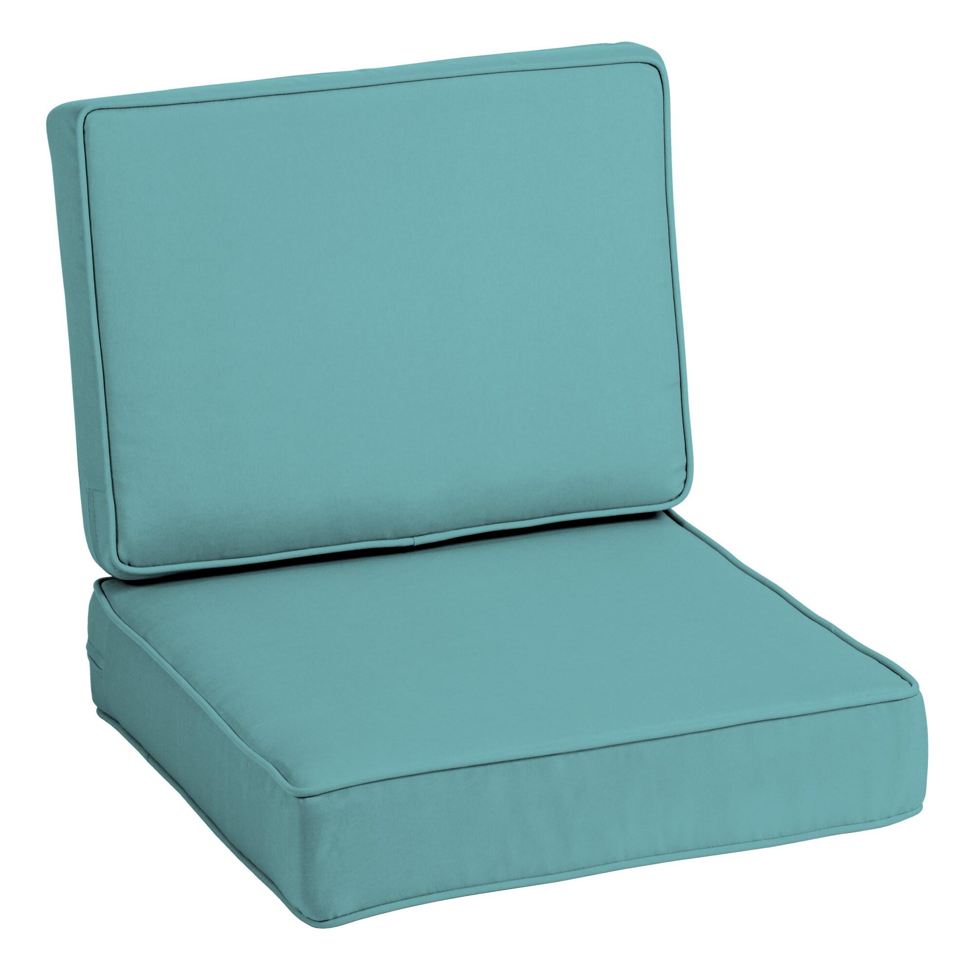 Arden Selections ProFoam EverTru Acrylic 24 x 24 x 6 Inch Outdoor Deep Seat Cushion Set, Aqua