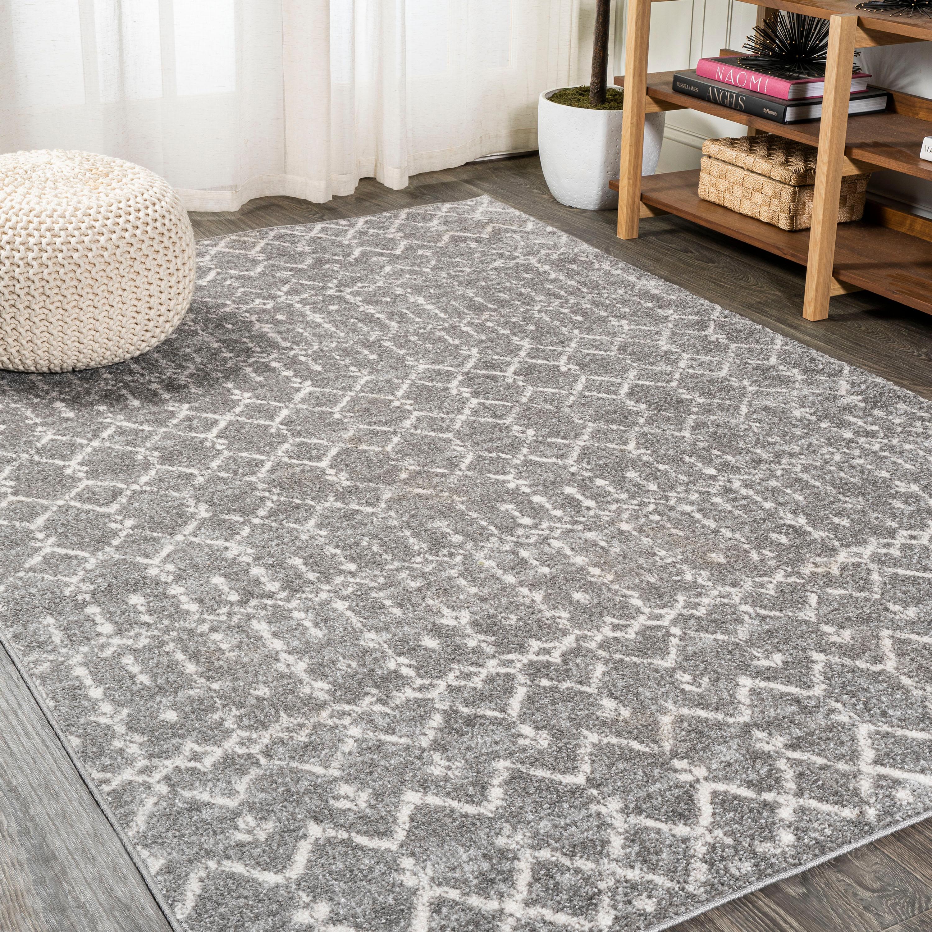 JONATHAN Y MOH101C-3 Moroccan HYPE Boho Vintage Diamond Gray/Ivory 3 ft. x 5 ft. Area Rug, Bohemian Southwestern, Pet Friendly, Stain Resistant, Easy to Clean, for Living Room; Kitchen, Bedroom