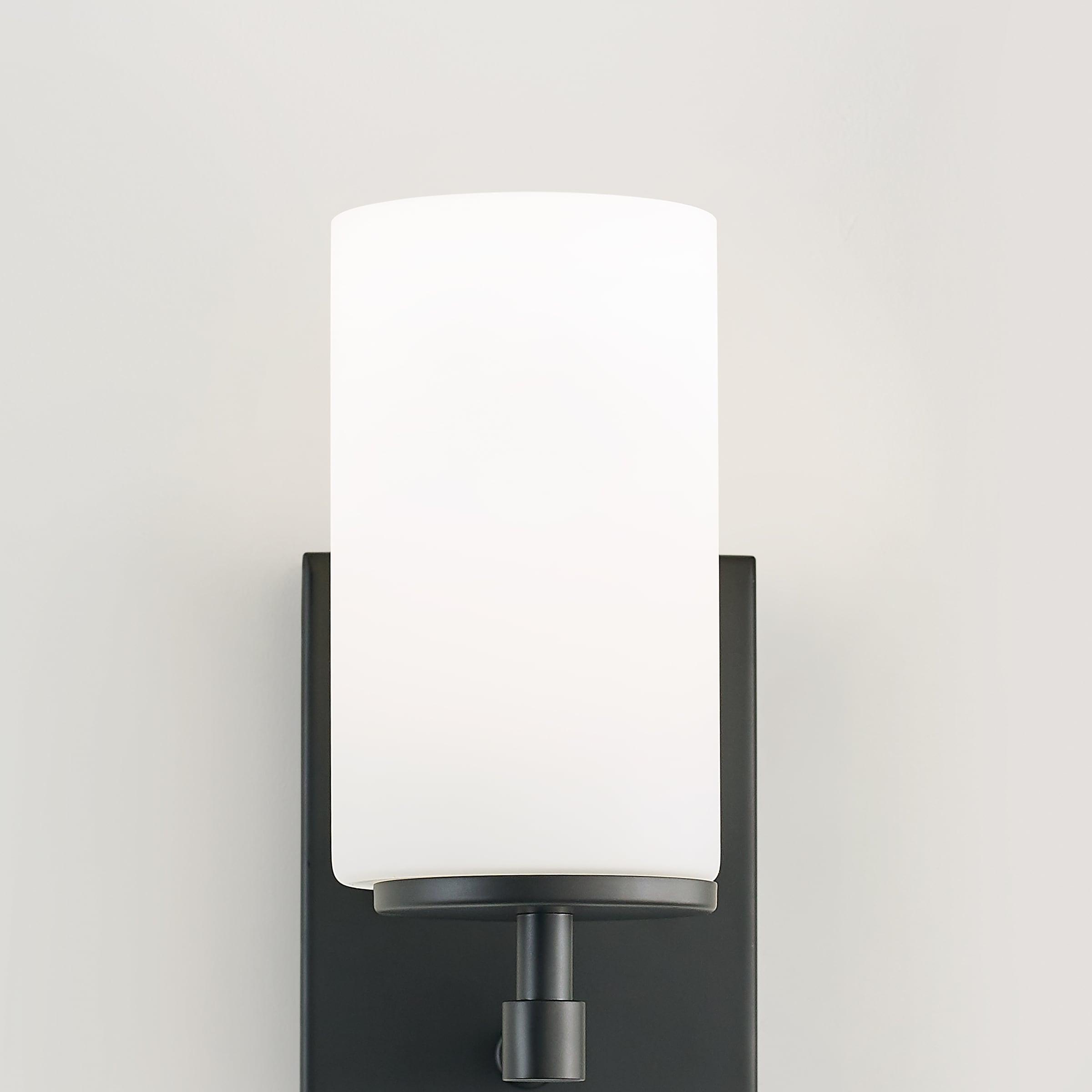 Generation Lighting 1-Light Alturas Contemporary Bath Fixture Wall Lamp Midnight Black 4124601-112 | Bathroom Light Fixture for Home Decor | Wall Sconce Vanity Light Fixture and Bathroom Accessory