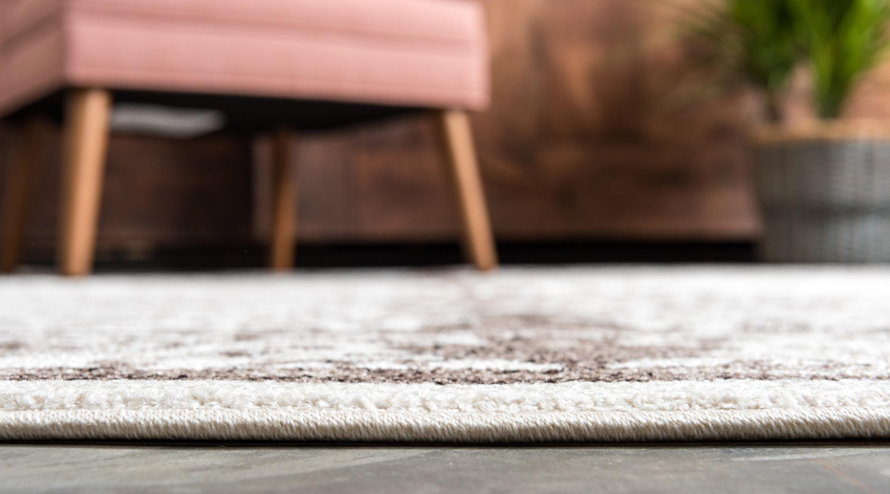 Unique Loom 6' 1 x 6' 1 Round Beige La Jolla Traditional Area Rug