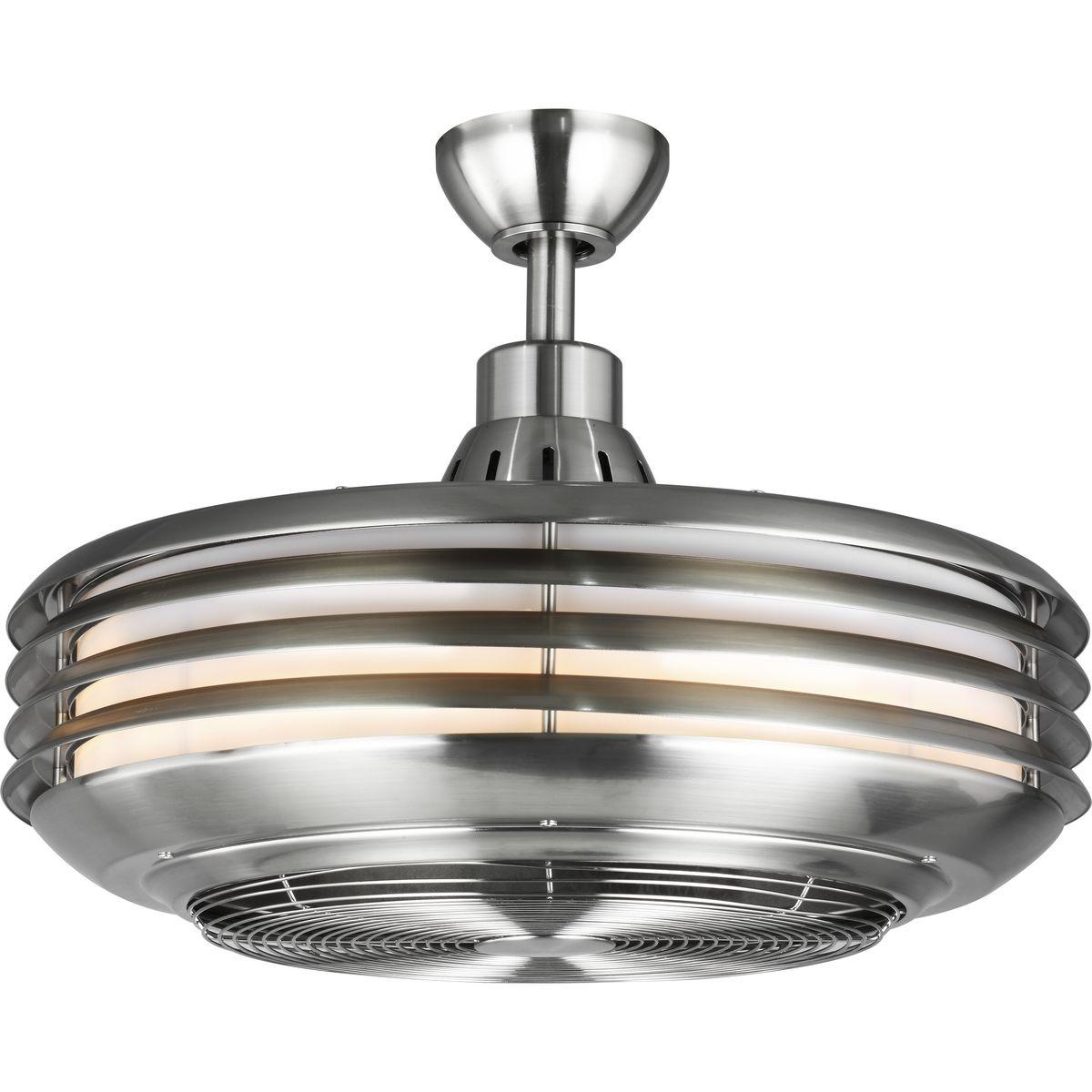 P2594-0930K-Progress Lighting-Sanford - Wide - Ceiling Fan - 1 Light - Handheld Remote - Damp Rated in Transitional style - 22.88 Inches wide by 17.75