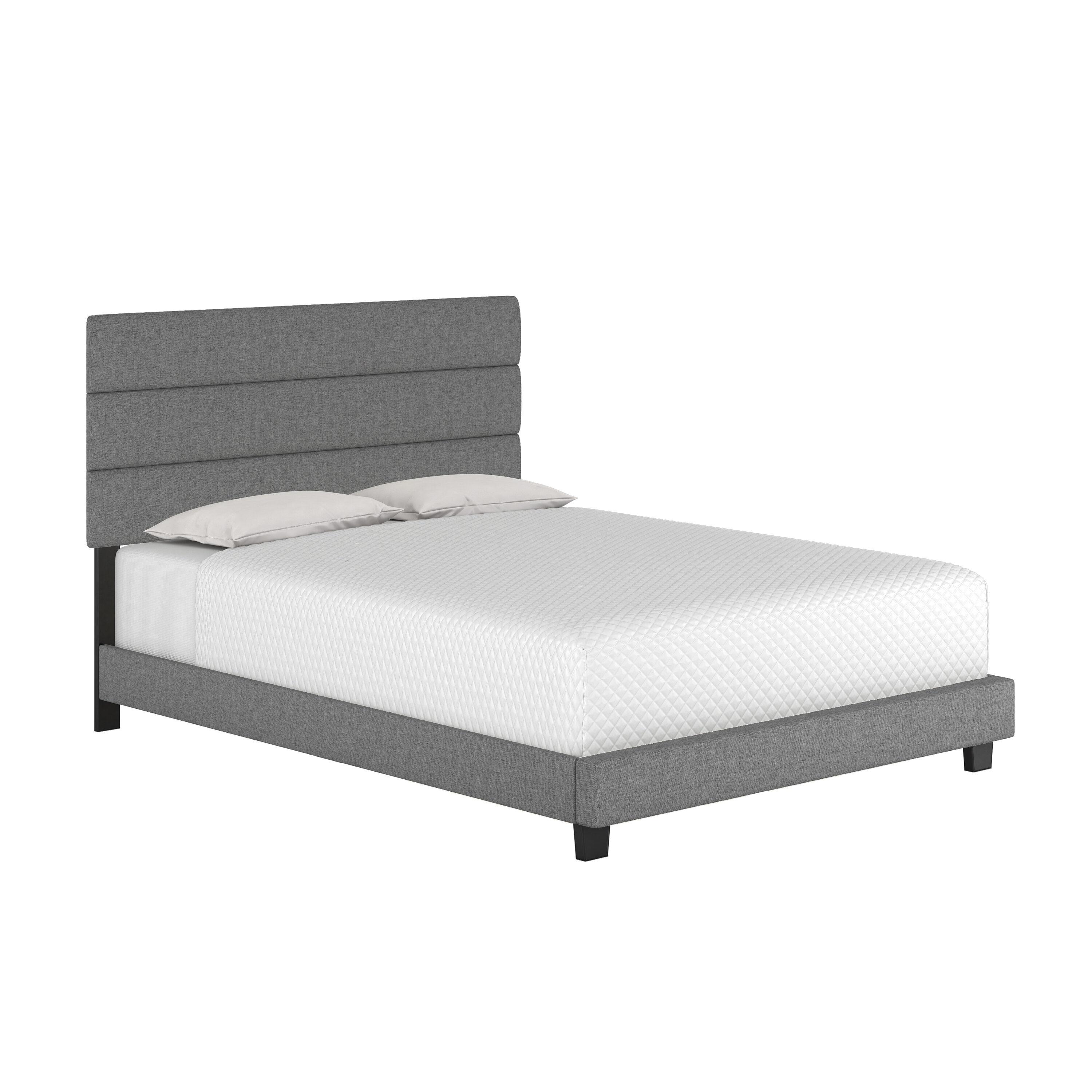 Boyd Sleep Boyd Sleep Sicily Upholstered Linen Tri Panel Platform Bed Frame with Adjustable Height Headboard, Sturdy 13 Slat Support System, No Box Spring Required