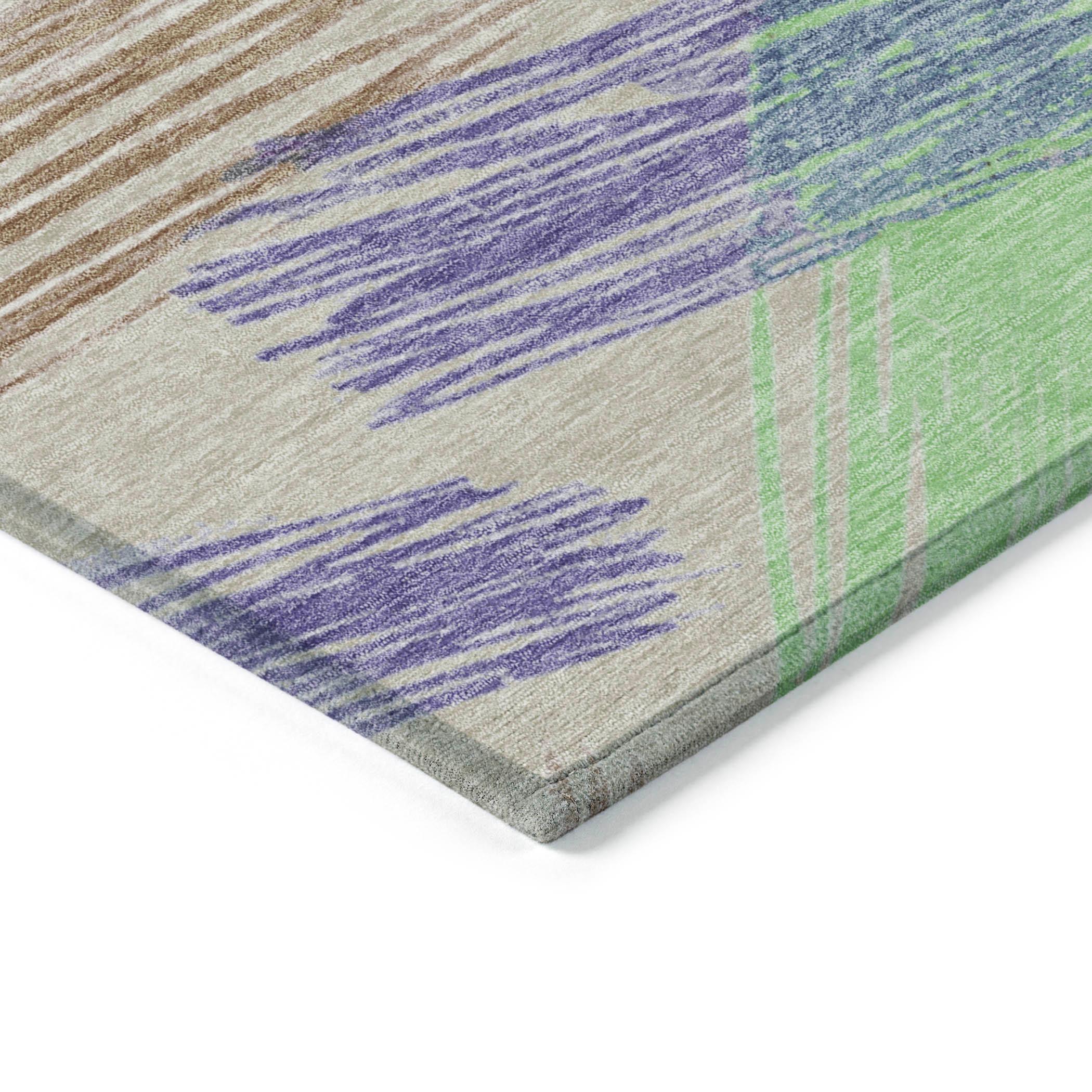 Addison Rugs Chantille Indoor/Outdoor Transitional Stripes Beige Washable Rectangle Rug, 1'8" x 2'6"