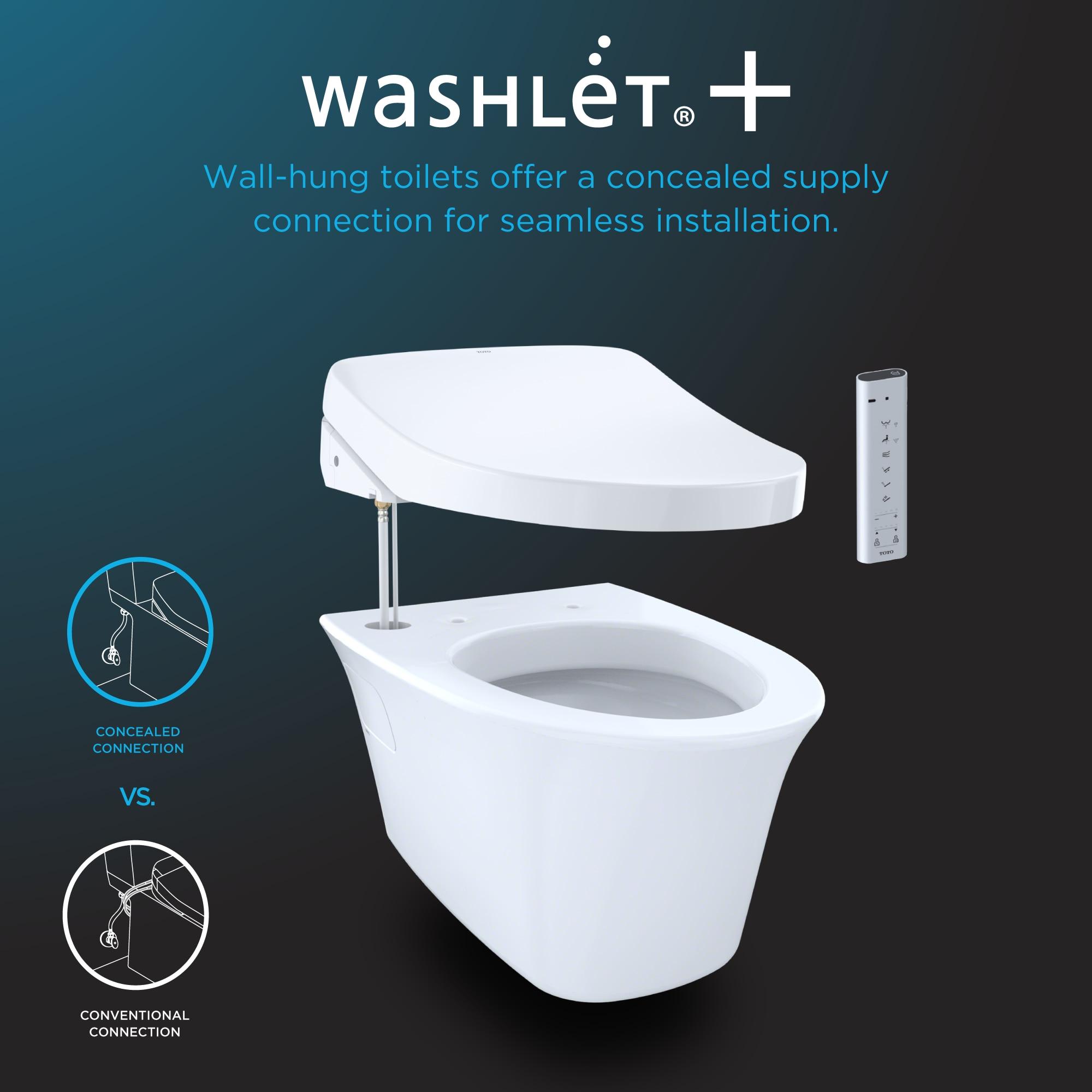 White Vitreous China Wall Mounted Dual Flush Elongated Toilet