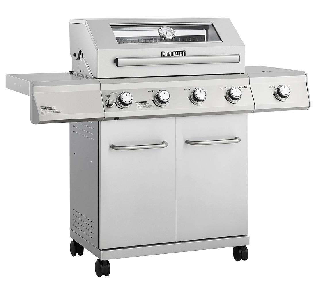 Monument Grills Mesa 405K with smoker box4-Burner Liquid Propane 52000 BTU Gas Grill Stainless With Side Burner