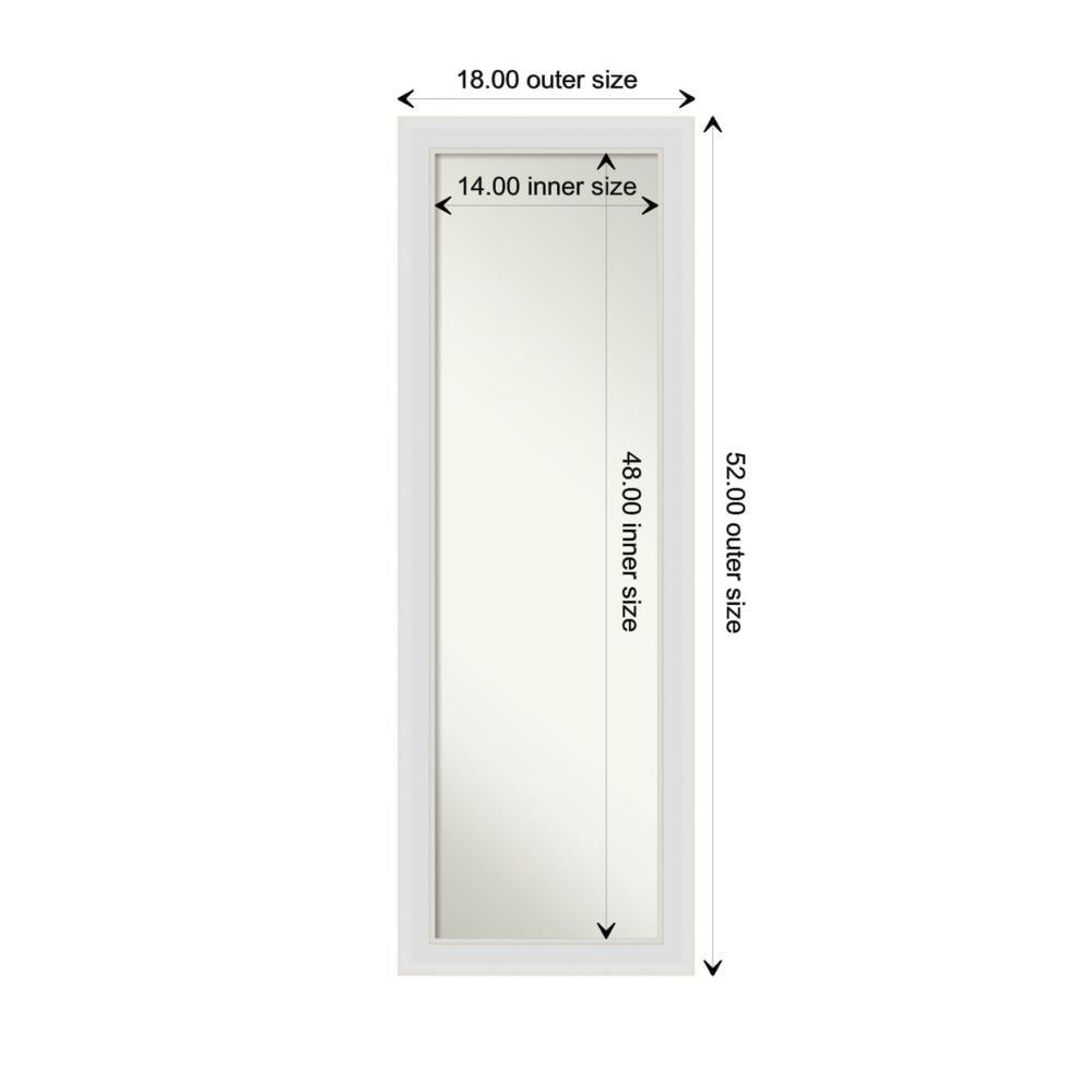 18" x 52" Flair Framed On the Door Mirror Soft White - Amanti Art: Modern Rectangle, Polystyrene Frame, No Assembly Required