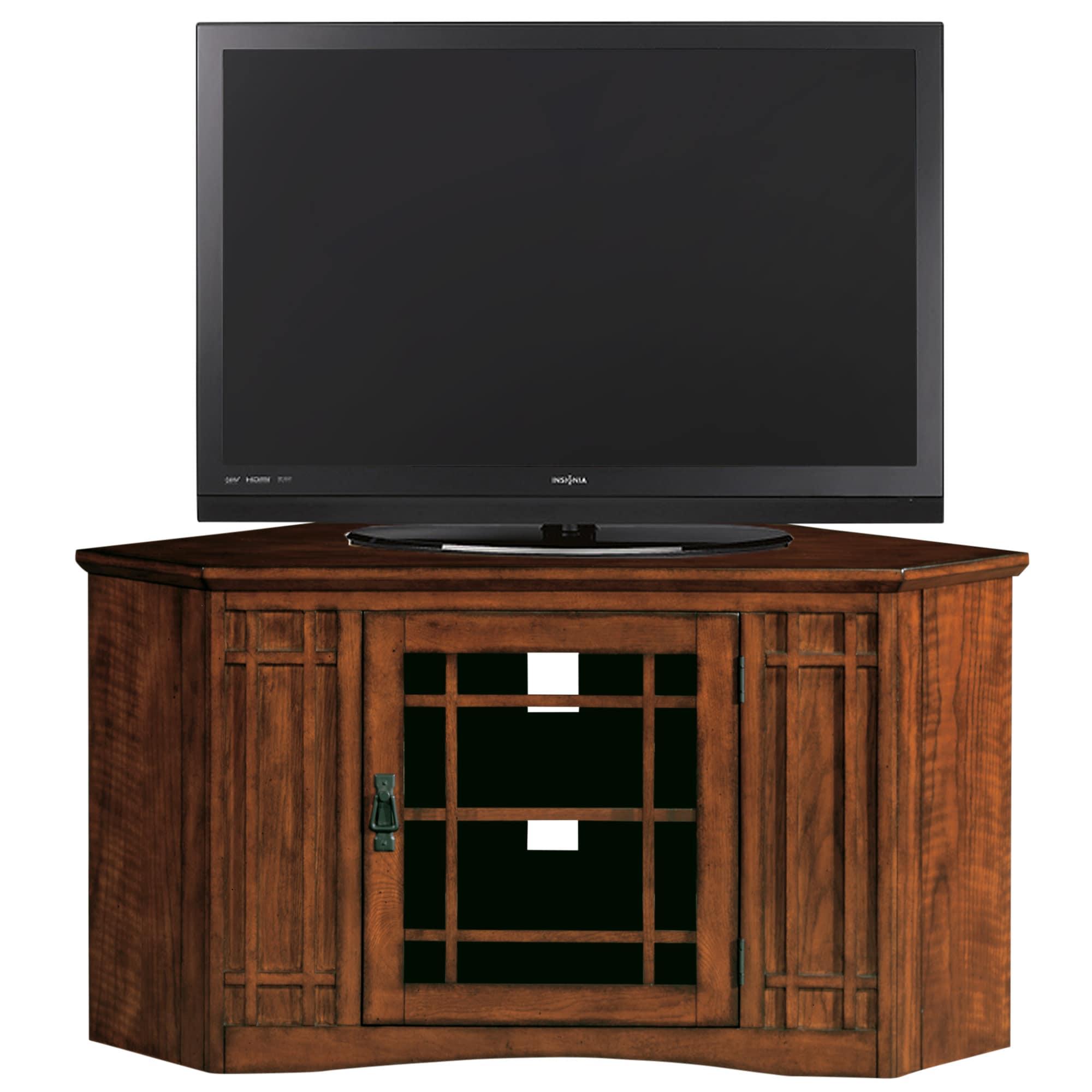 Leick Furniture Mission 46" Corner TV Stand in an Oak Finish