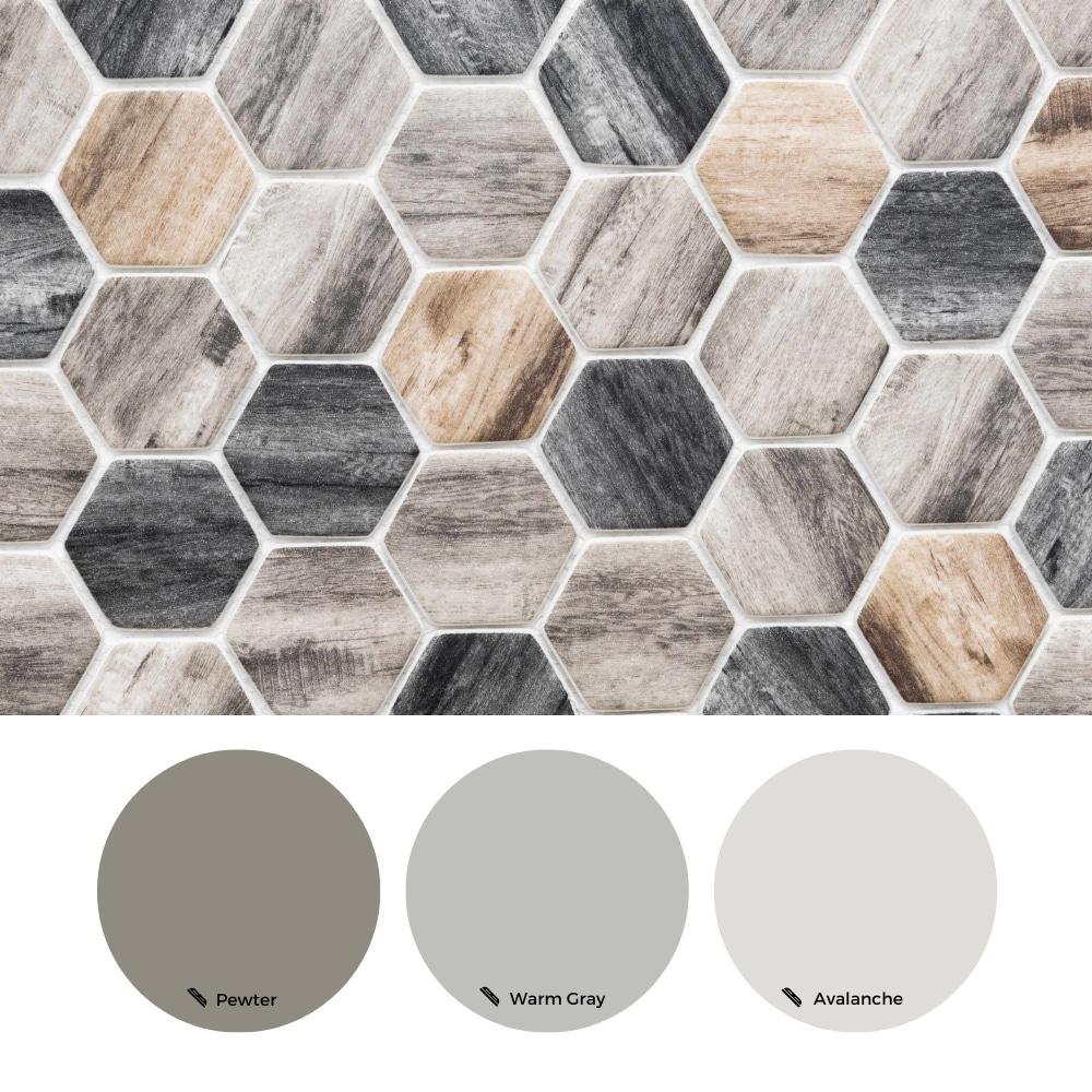 The Tile Life Honeycomb Greige 1.88x1.88 Glass Mosaic Wall Tile - 1 Sheet (1.12 Sq. ft.)