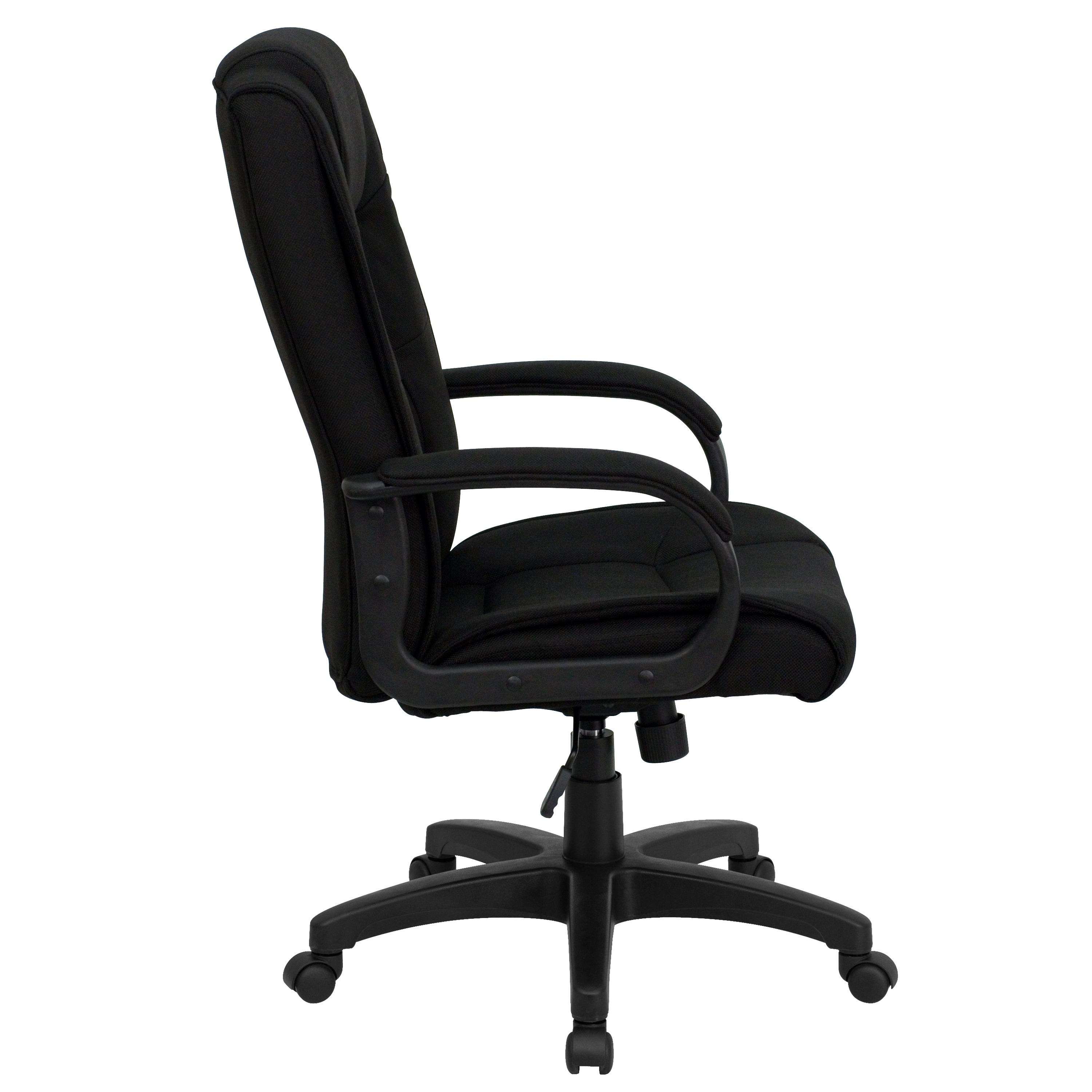 Flash Furniture Jessica High Back Black Fabric Executive Swivel Office Chair with Arms