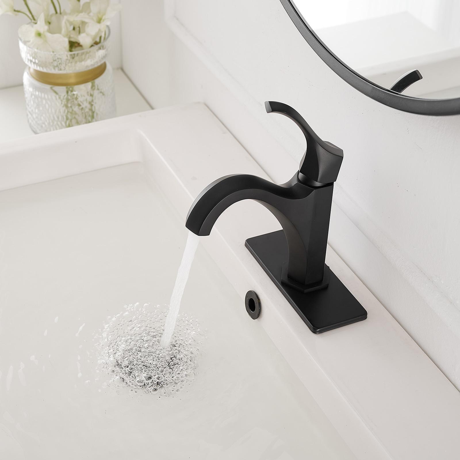 Single-Hole Single-handle Bathroom Faucet with Drain Assembly